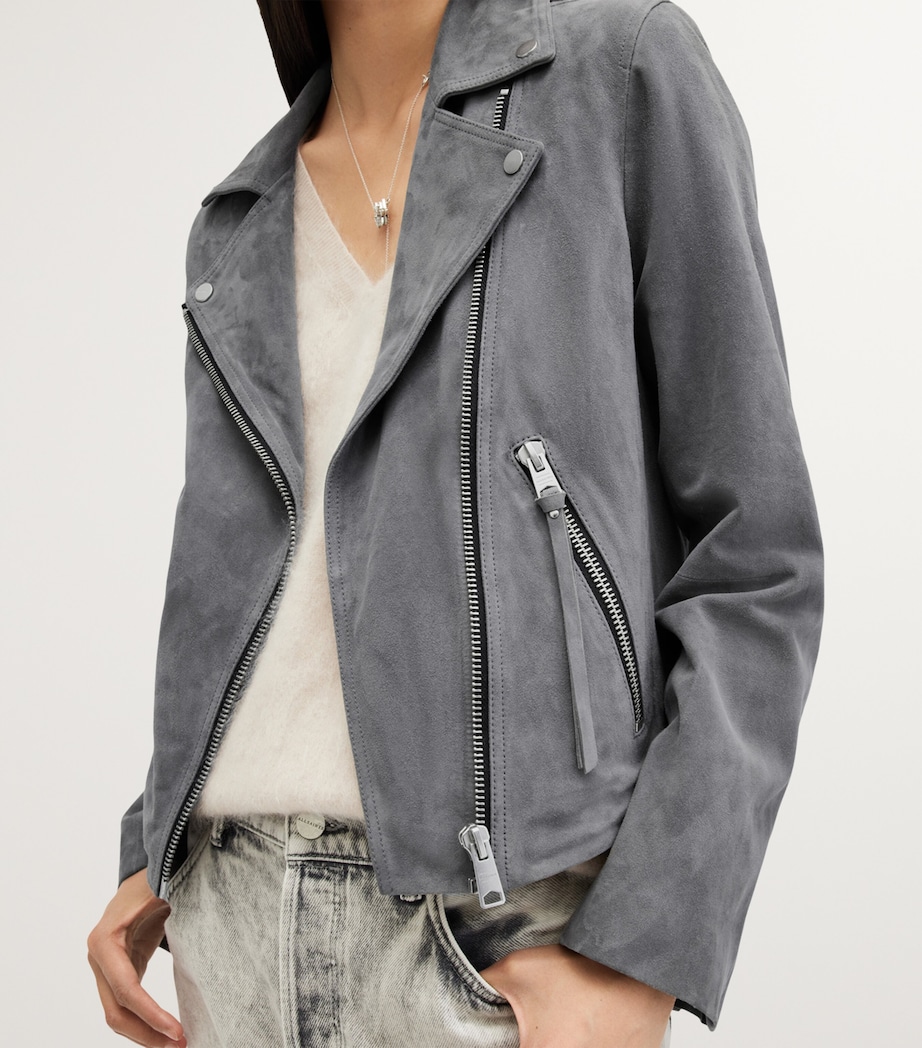 Suede Dalby Biker Jacket GHOST GREY Image 4