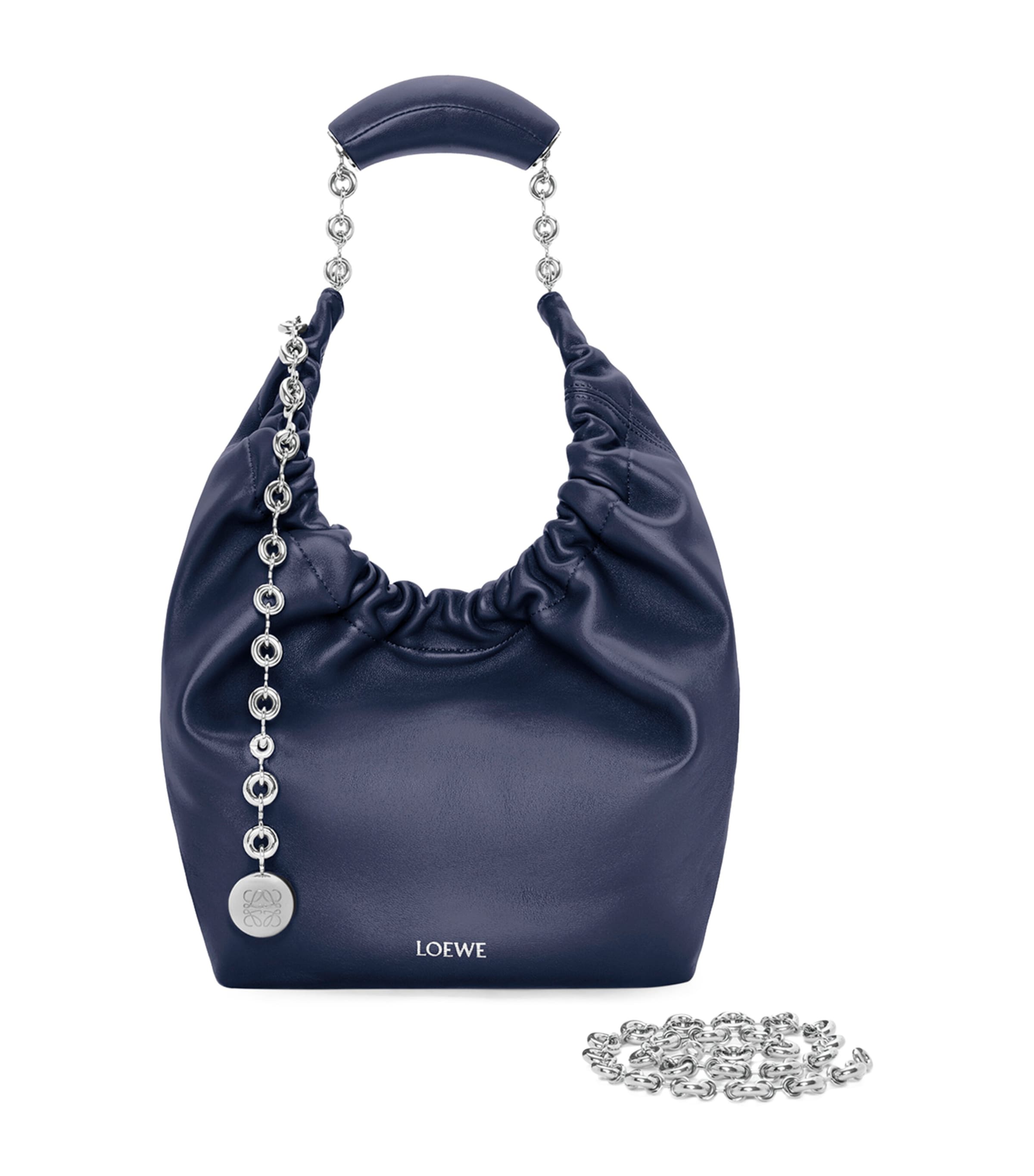 Small Leather Squeeze Top-Handle Bag ABYSS BLUE Image 1