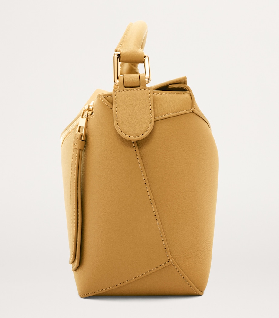 Small Leather Puzzle Edge Top-Handle Bag SAHARA Image 4