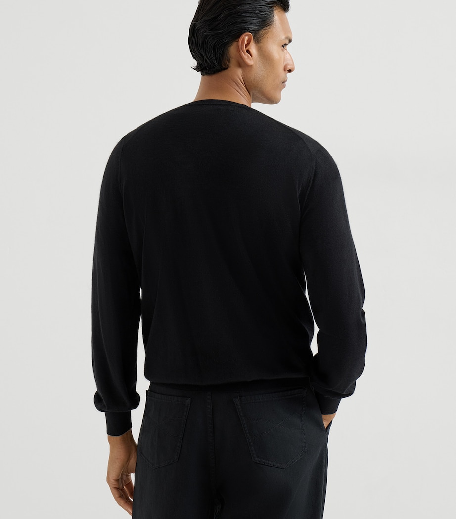 Brunello Cucinelli Mens Cashmere-Silk Crew-Neck Sweater Image 5