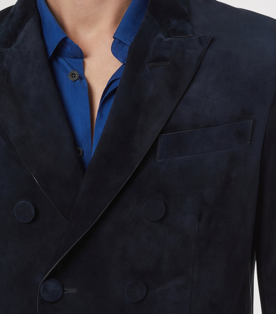 TOM FORD Mens Suede Double-Breasted Blazer Ucc Image 4