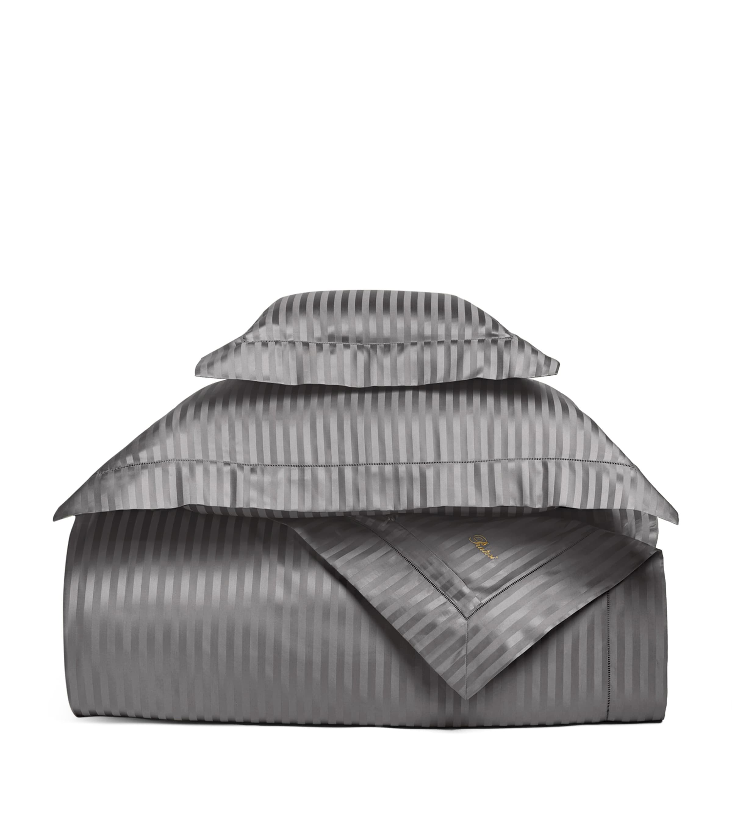 Raso Rigato Pillowcase (30cm x 40cm) CHARCOAL Image 3