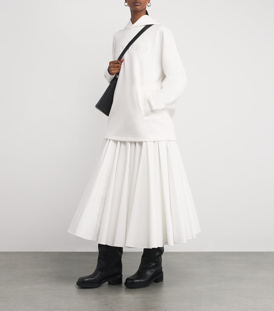 Cotton-Blend Logo Hoodie WHITE Image 2