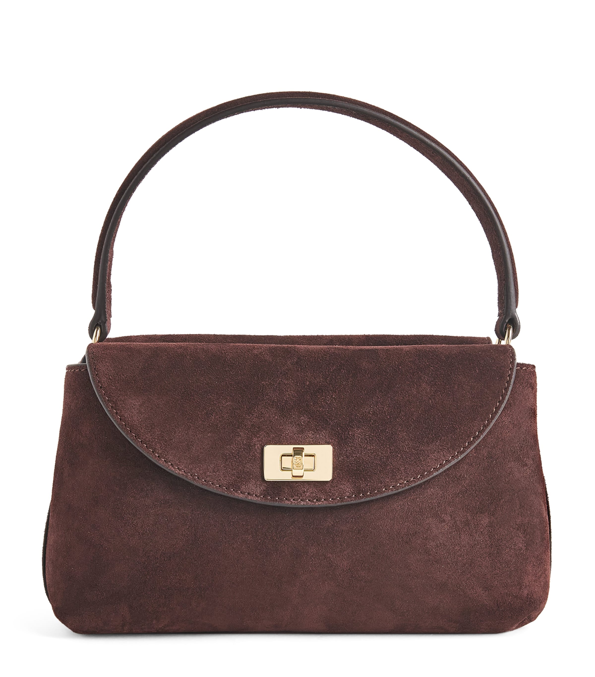 Sandro Paris Mini Suede Le Grand Bazaar Top-Handle Bag Brown Image 1