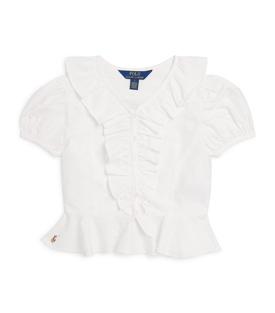 Ralph Lauren Kids Cotton Frill Blouse (7-16 Years) White Image 1