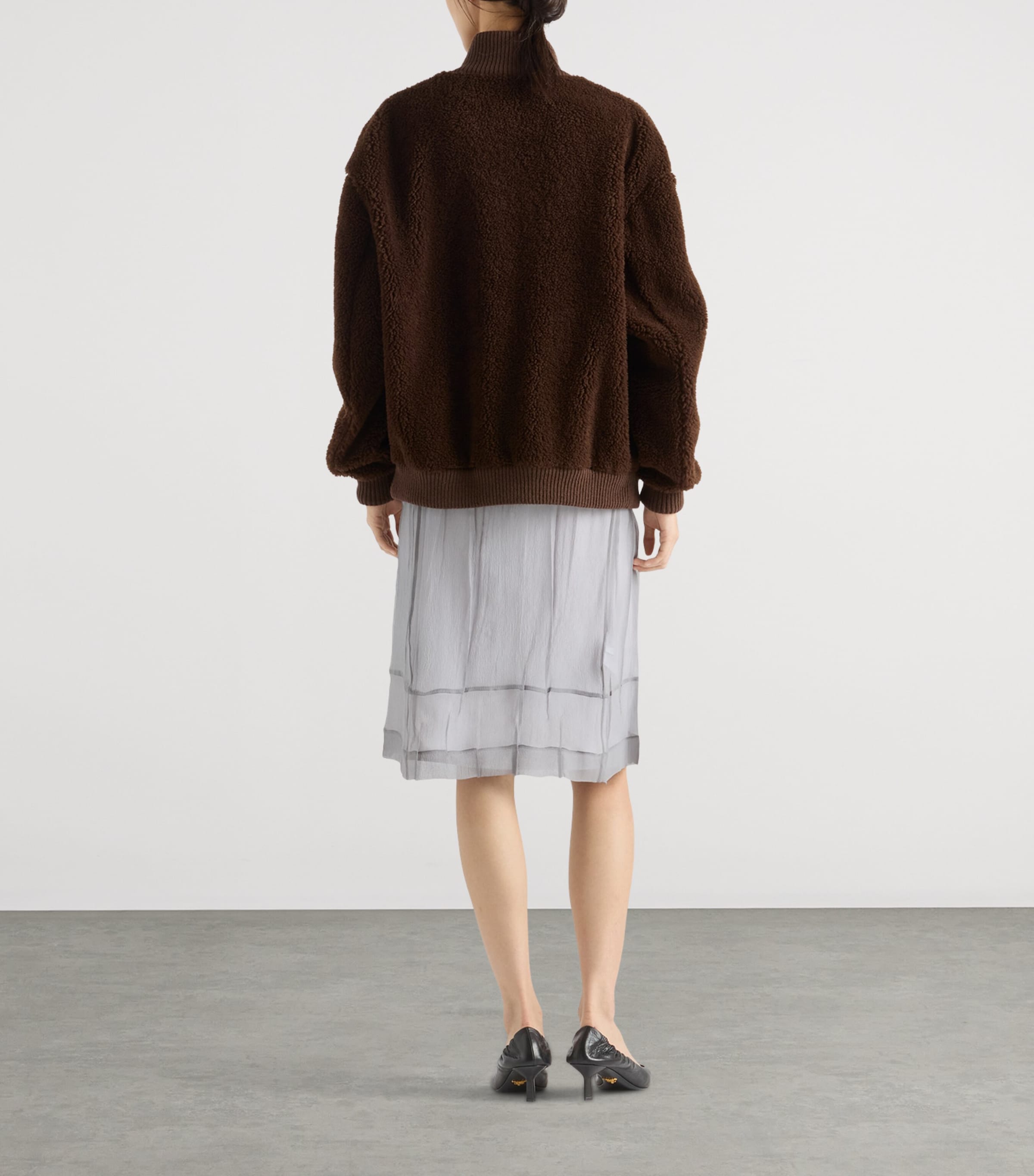 Silk Embroidered Chiffon Midi-Skirt F0024 Image 5