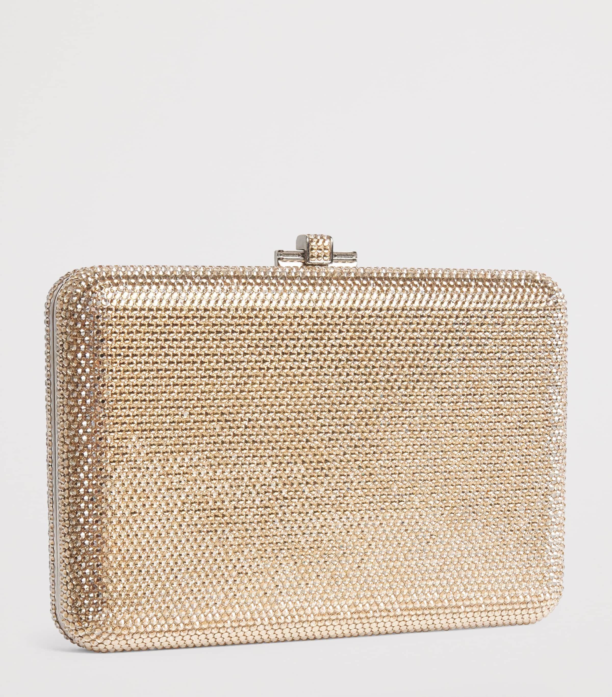 Judith Leiber Crystal-Embellished Slim Slide Clutch Bag Prosecco Image 3