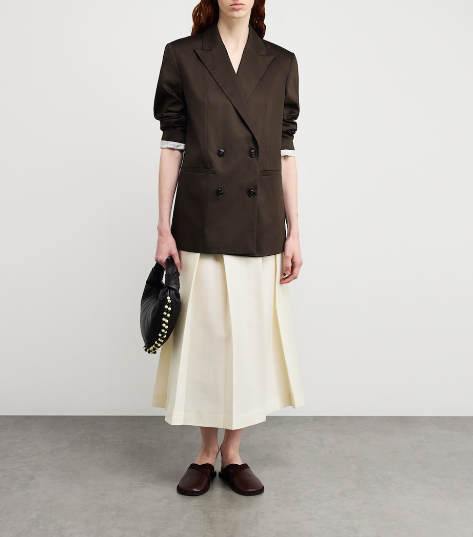 MAX&Co. Womens Stretch-Cotton Blazer Cocoa Image 2