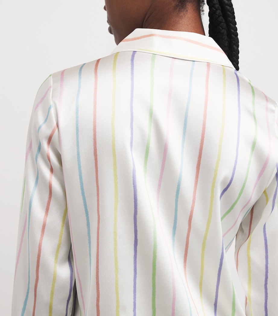 Silk-Blend Ocean Stripe Pyjama Set OCEAN STRIPE Image 4