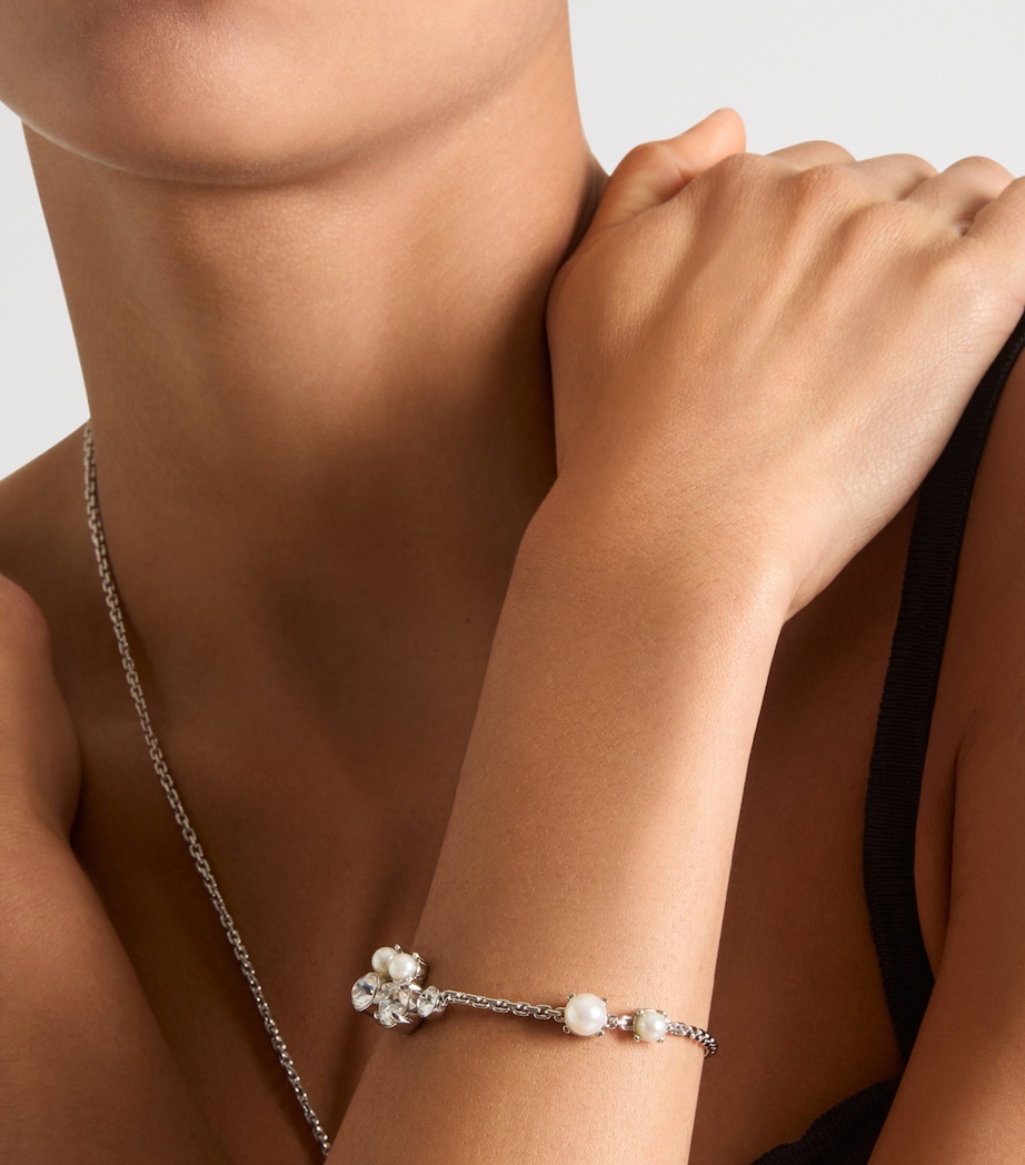 Embellished Chain Bracelet WHITE/SILVERY Image 4