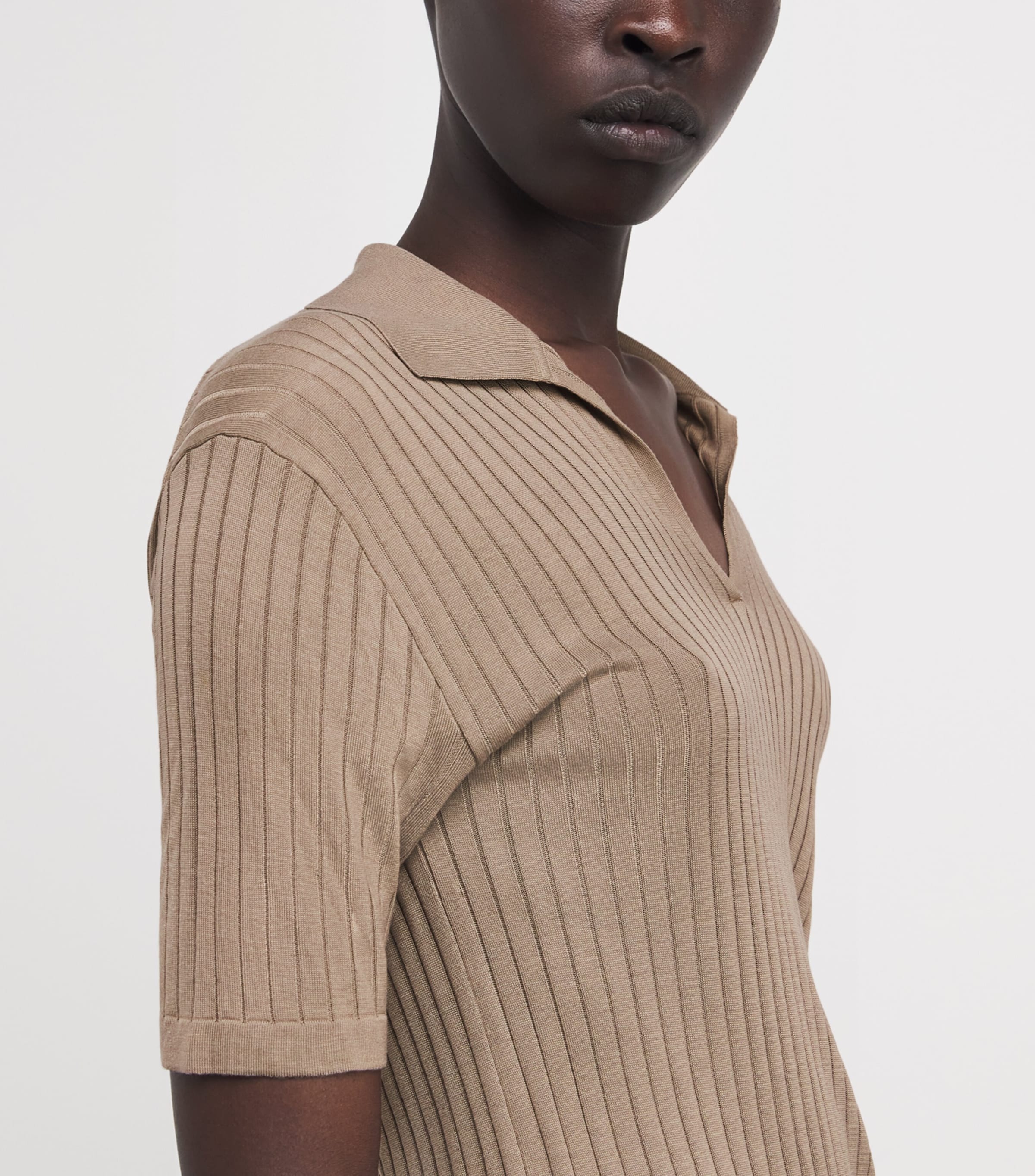 Kaiomi Ribbed Top BEIGE Image 5