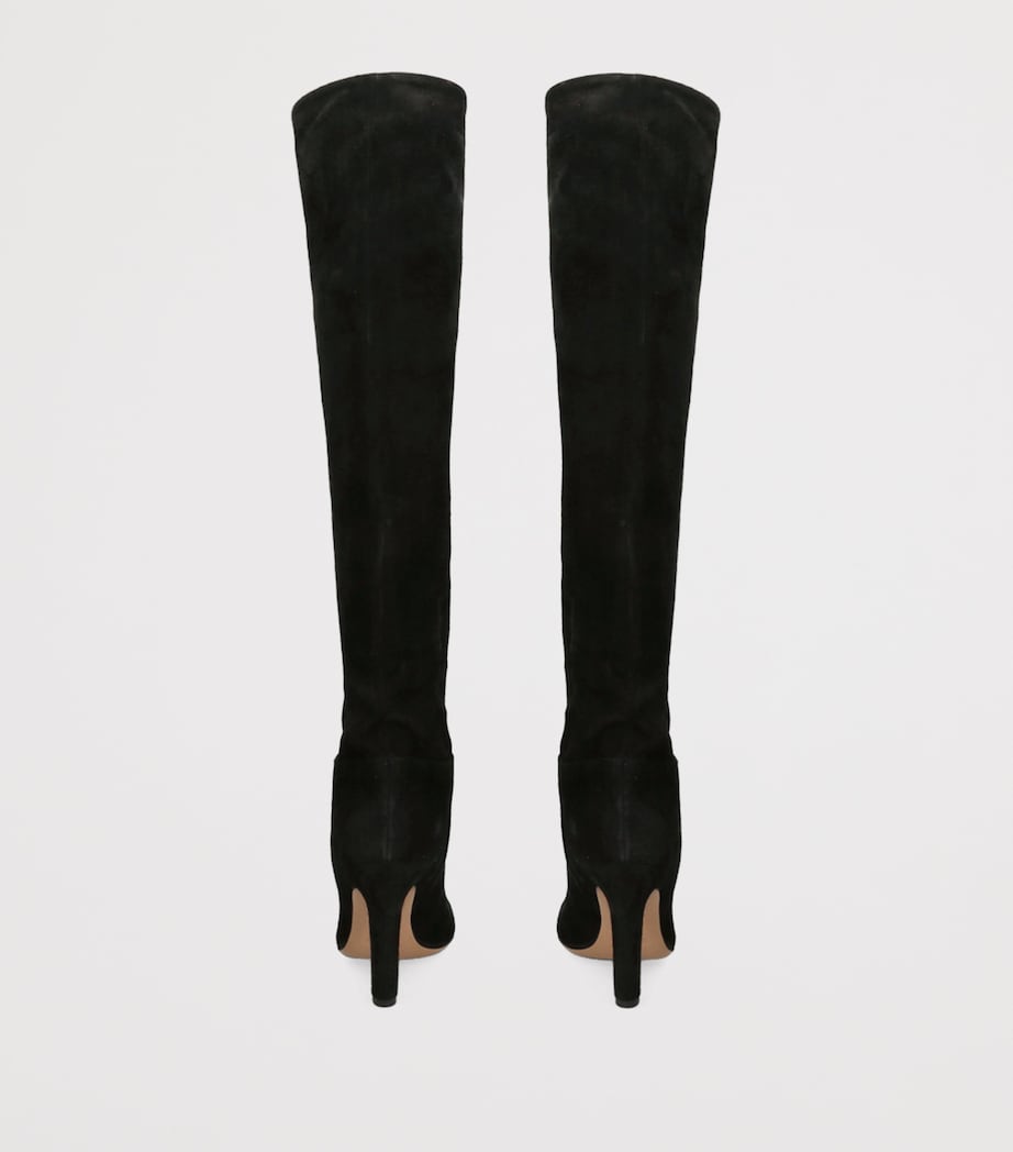 Suede Elsa Knee-High Boots 100 BLACK Image 2