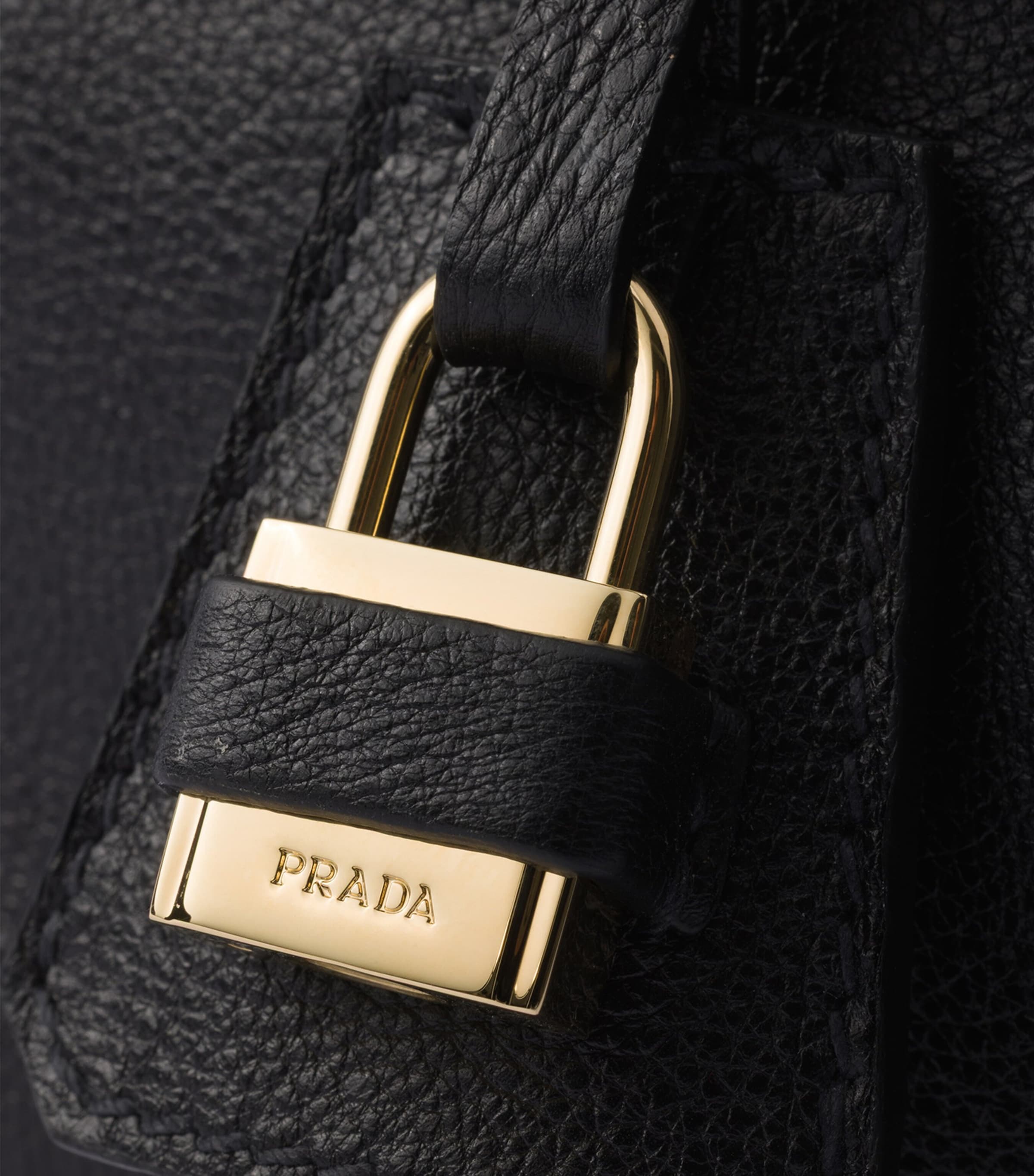 Prada Womens Large Leather Tote Bag Black Image 8