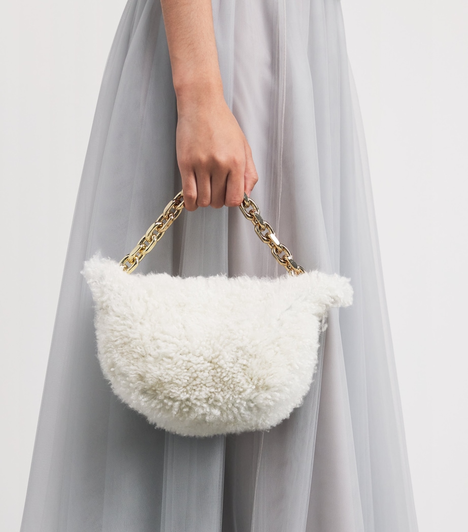 Small Shearling Shoulder Bag 0145 BURRO Image 5