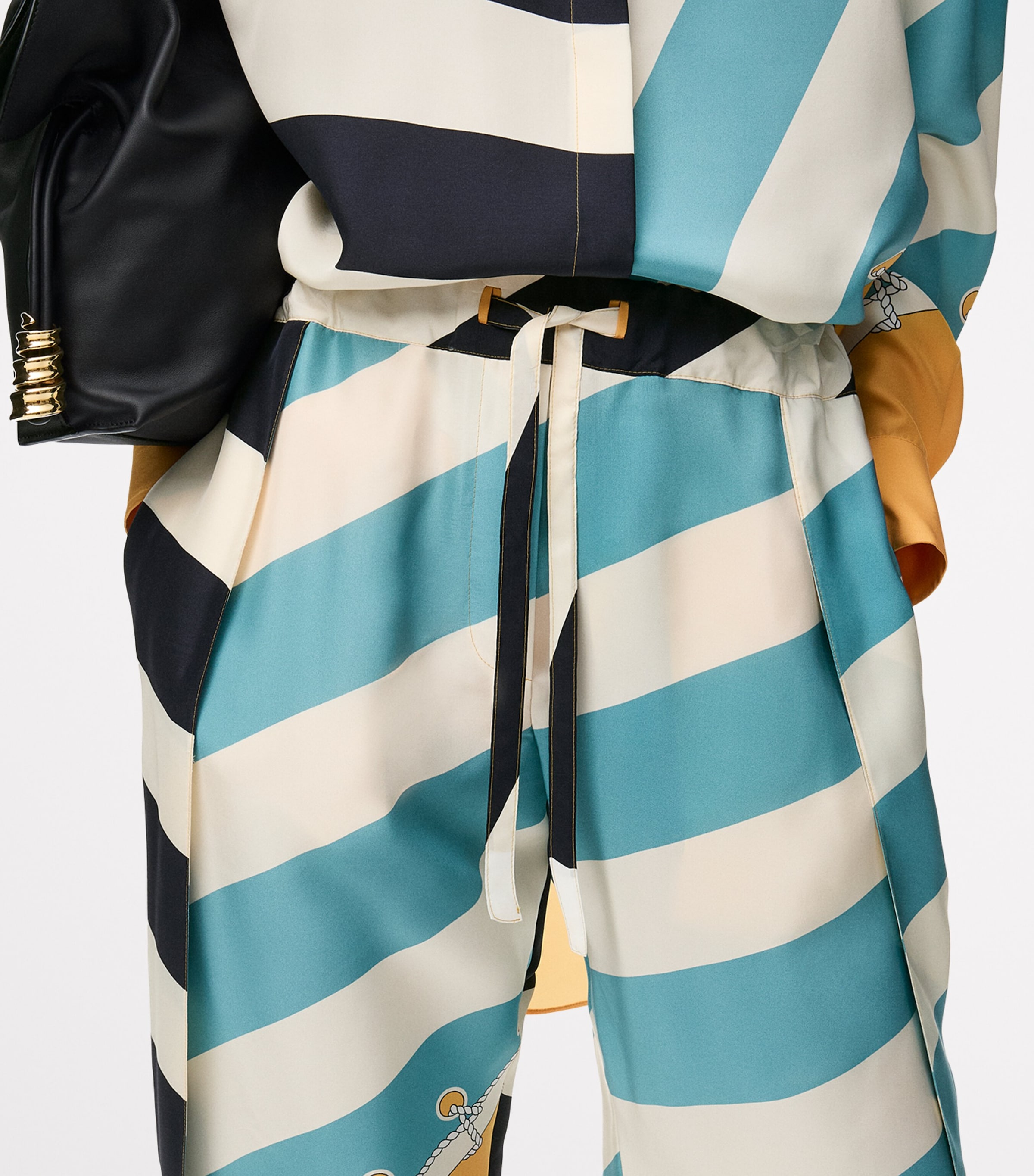 LOEWE Womens Silk Printed Trousers Orange/multicolor Image 5