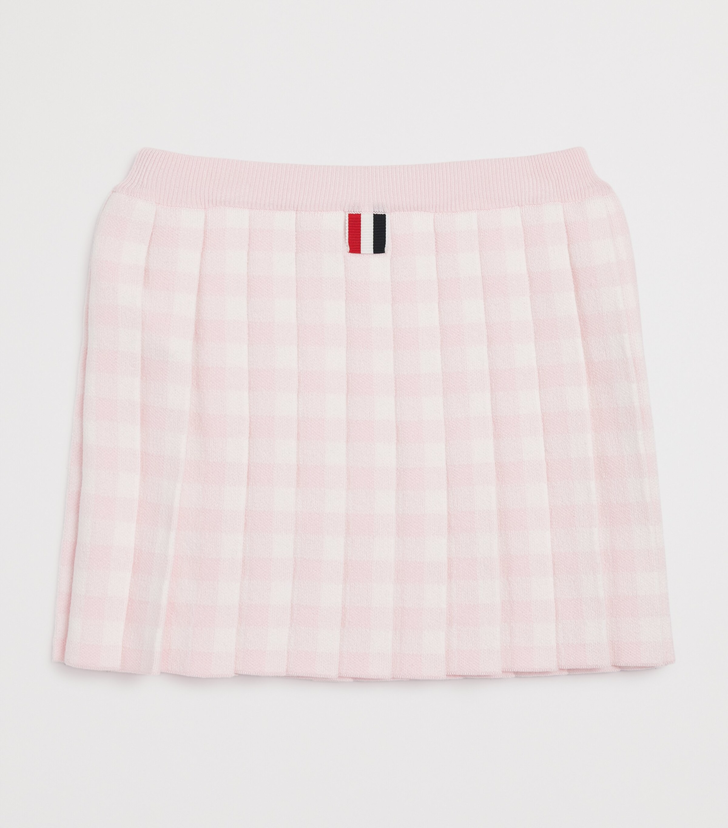 Thom Browne Kids Cotton-Blend Check Pleated Skirt (2-12 Years) Light Pink Image 2