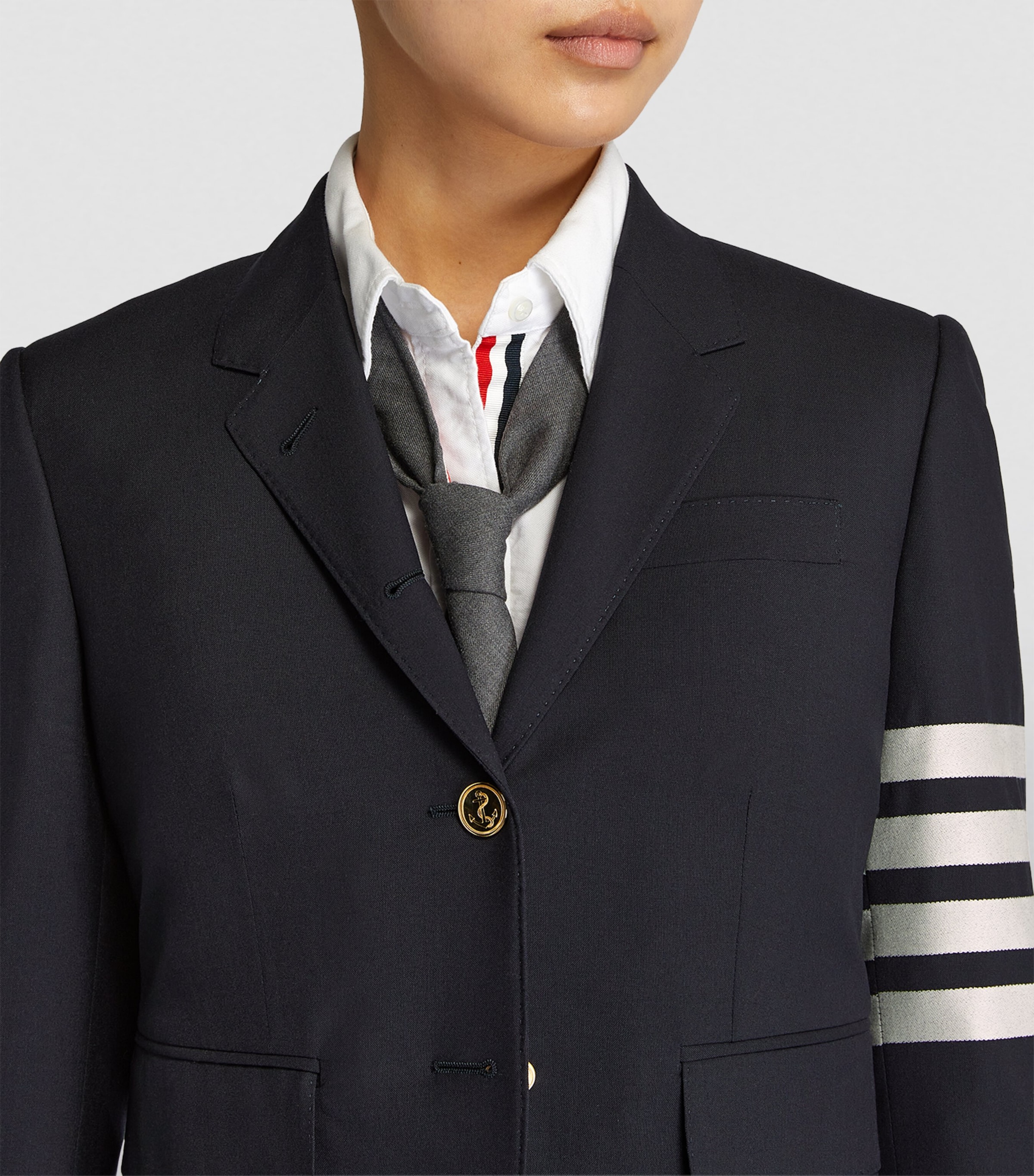 Wool High Armhole Sport Coat NAVY Image 5