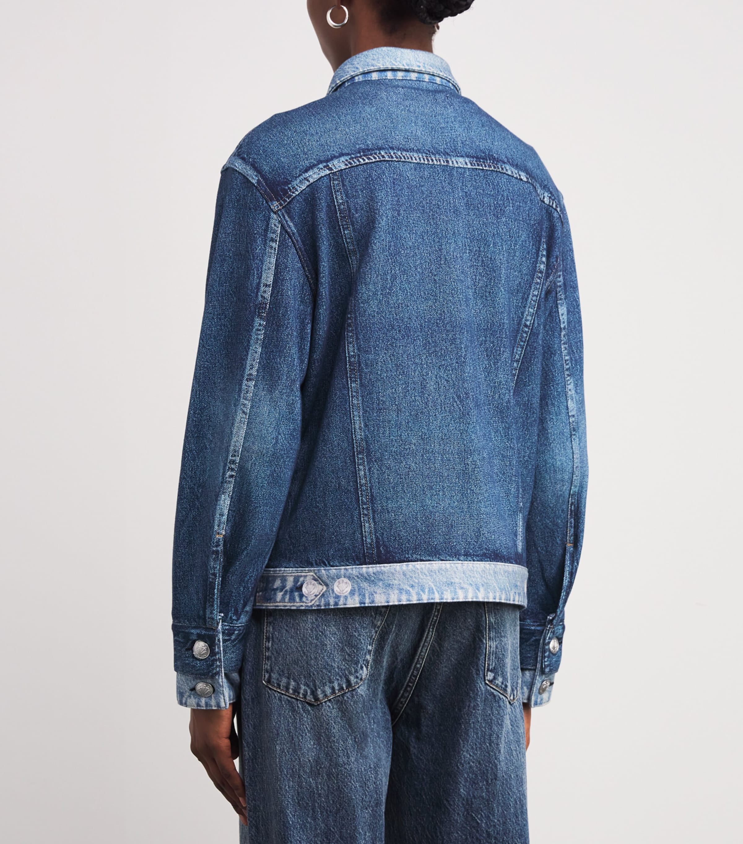 Contrast-Trim Miramar Denim Jacket DBLIN Image 4