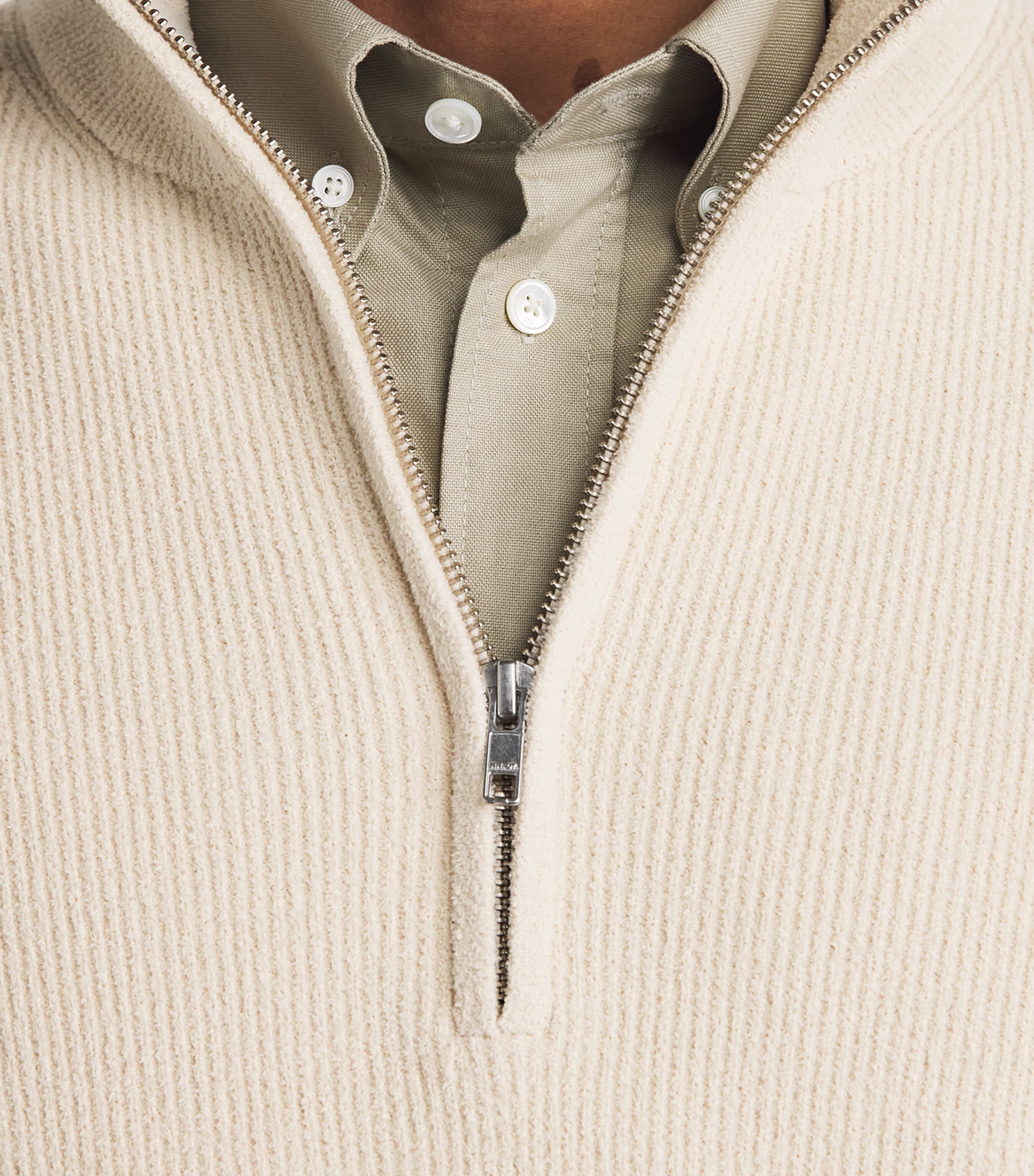 NN07 Mens Danny Quarter-Zip Sweater Ivory Image 3