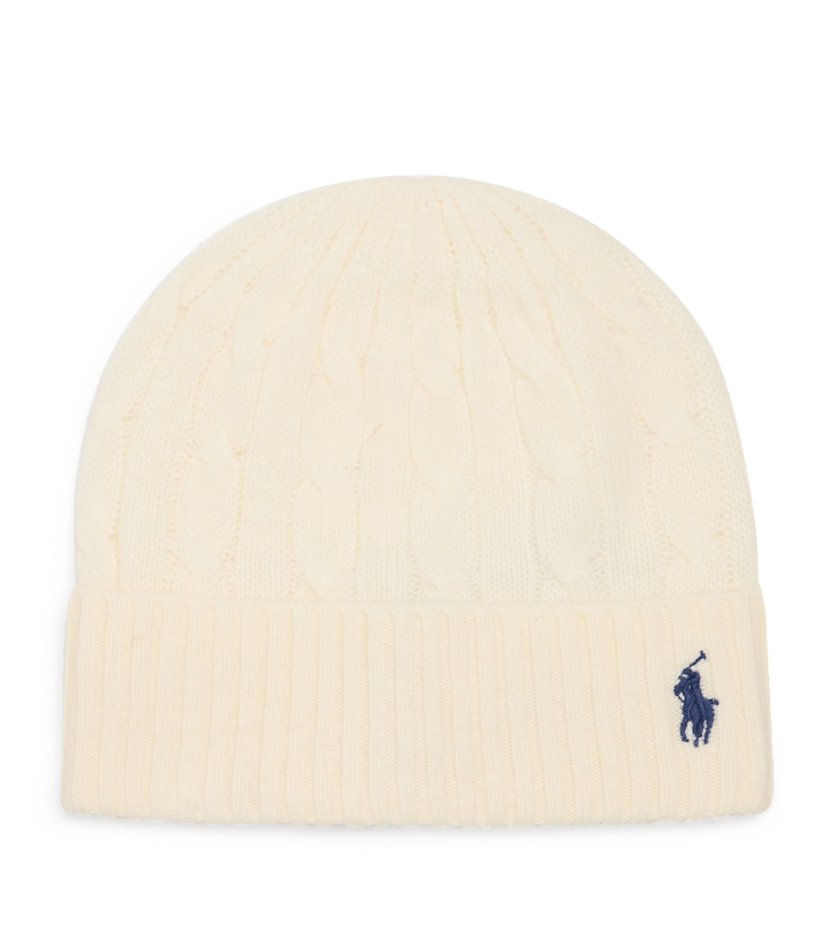 Wool-Cashmere Polo Pony Beanie CREAM Image 1