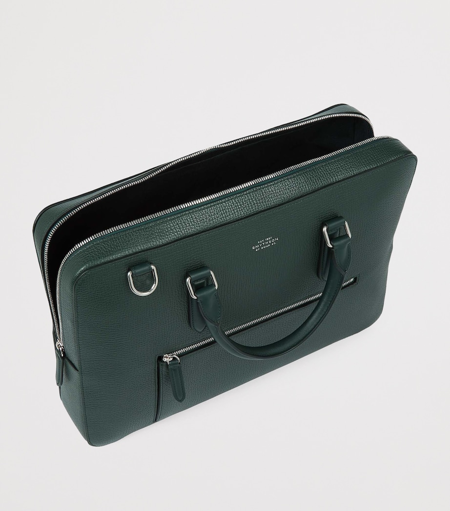 Ludlow Leather Slim Briefcase BOTTLE GREEN Image 4