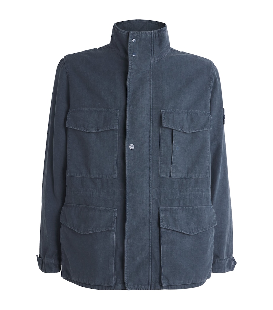 Stone Island Mens Linen-Blend Ghost Field Jacket Image 1