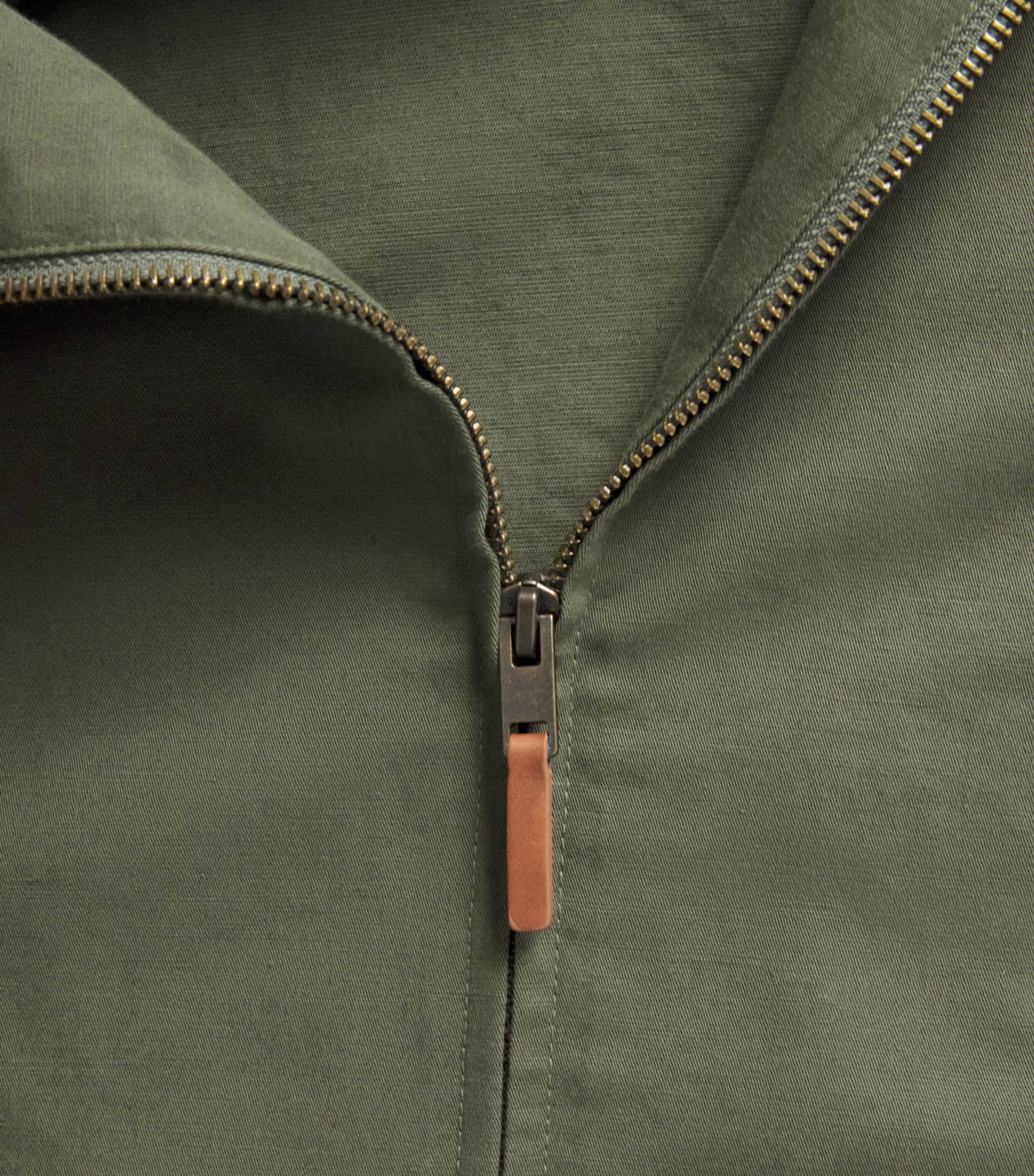 Vince Mens Cotton-Linen Bomber Jacket Coulter Green Image 6