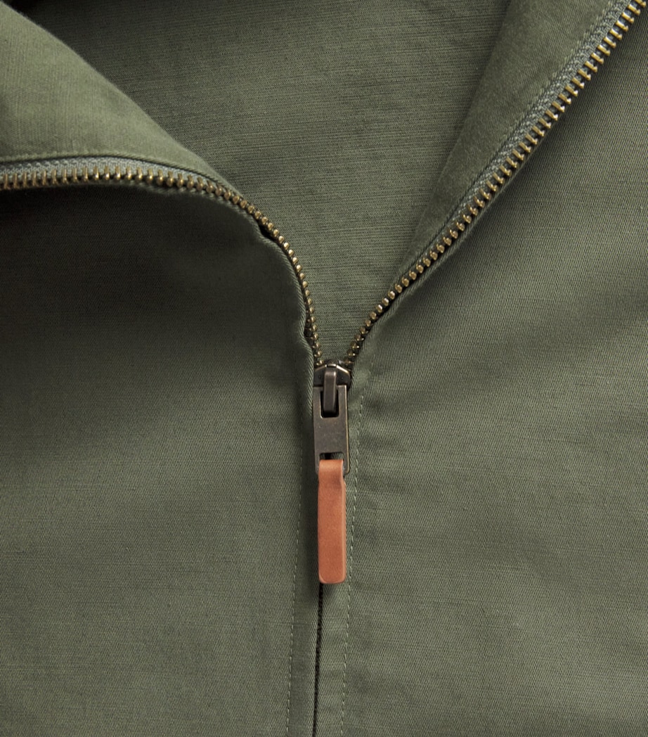 Vince Mens Cotton-Linen Bomber Jacket Coulter Green Image 6