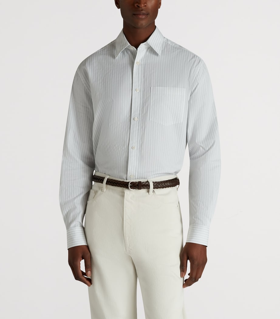 Cotton Bengal Stripe Shirt 335SEAGLASS GREEN Image 3