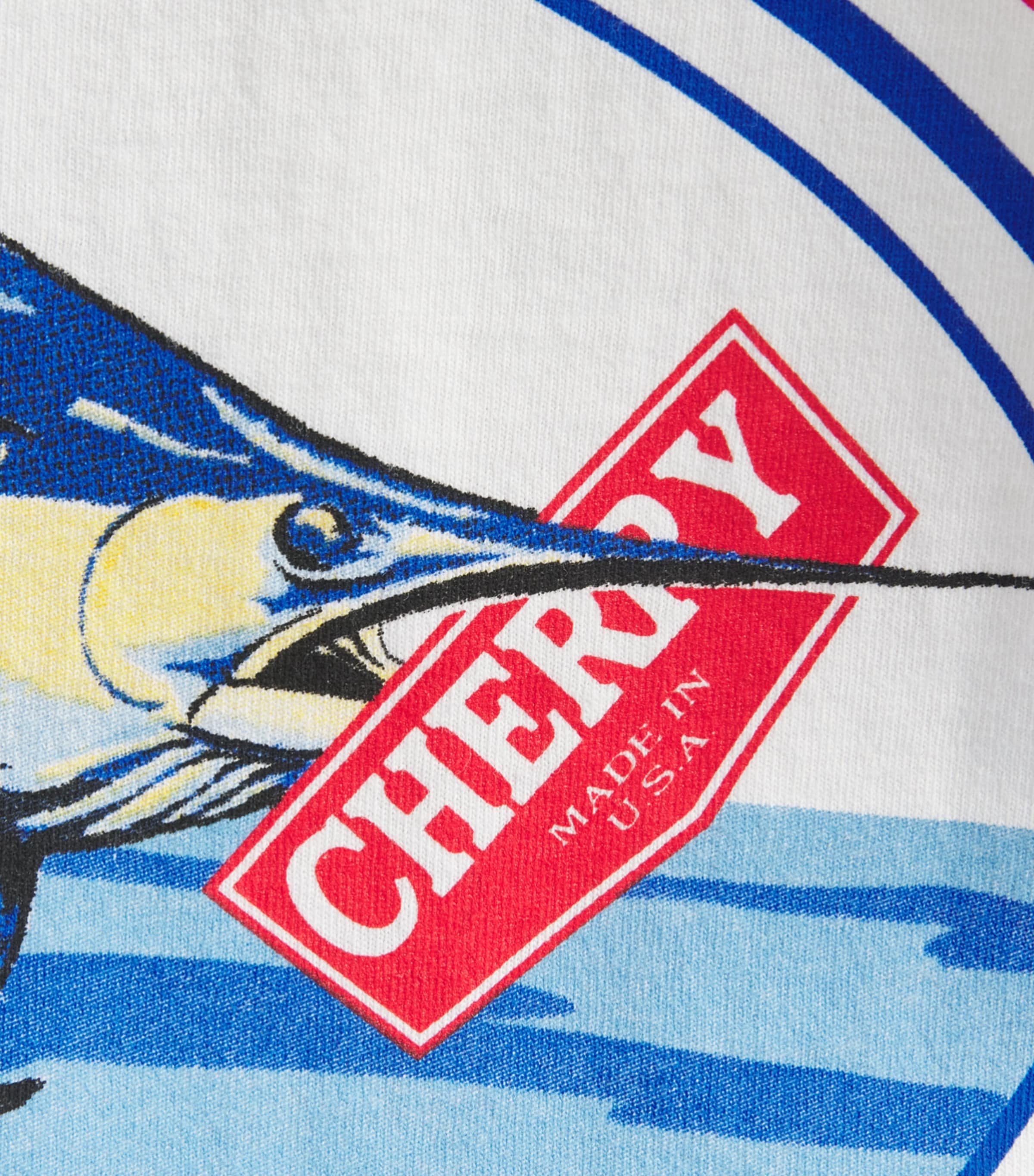Cherry Los Angeles Mens Cotton Boxy Marlin T-Shirt Vintage White Image 6