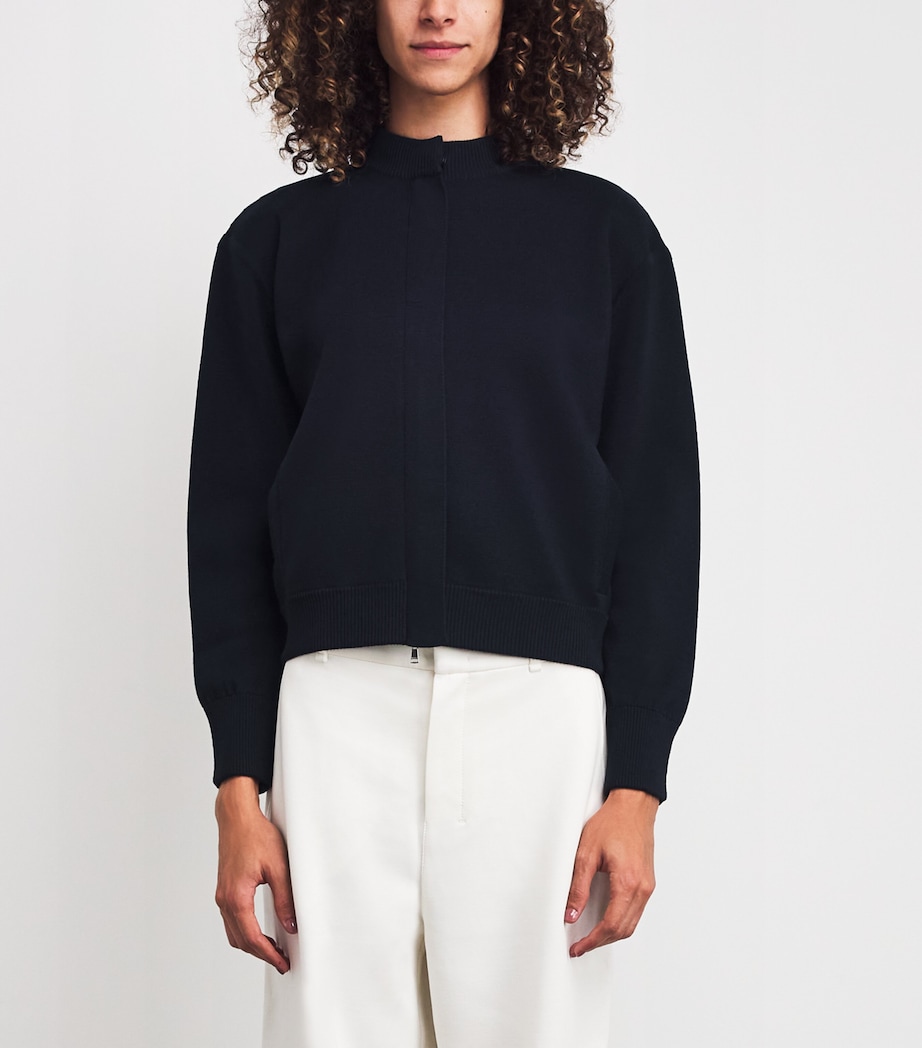 Virgin Wool Zip-Up Cardigan ULTRAMARINE Image 3