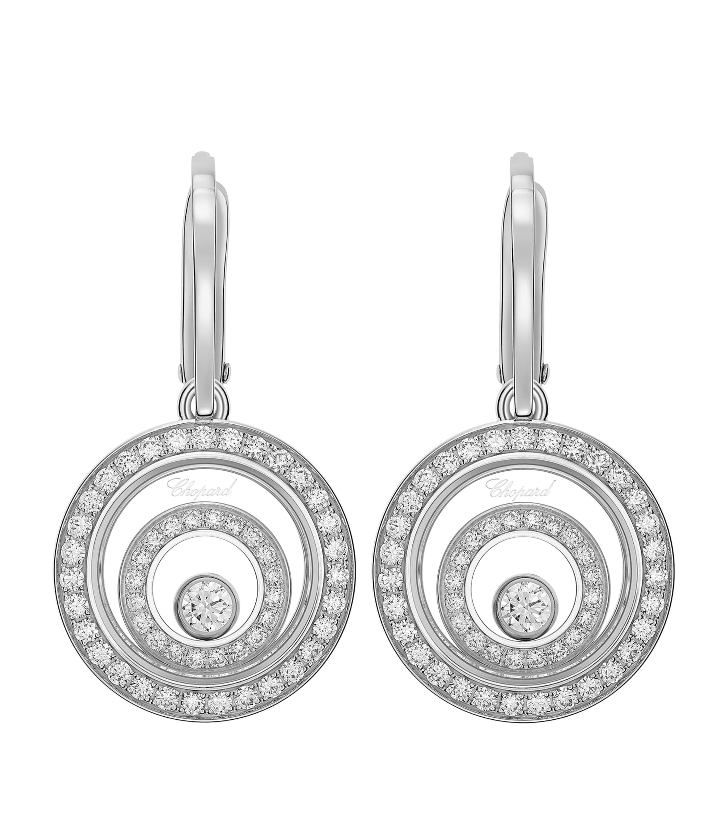 White Gold and Diamond Happy Spirit Earrings 18K WHITE GOLD Image 3