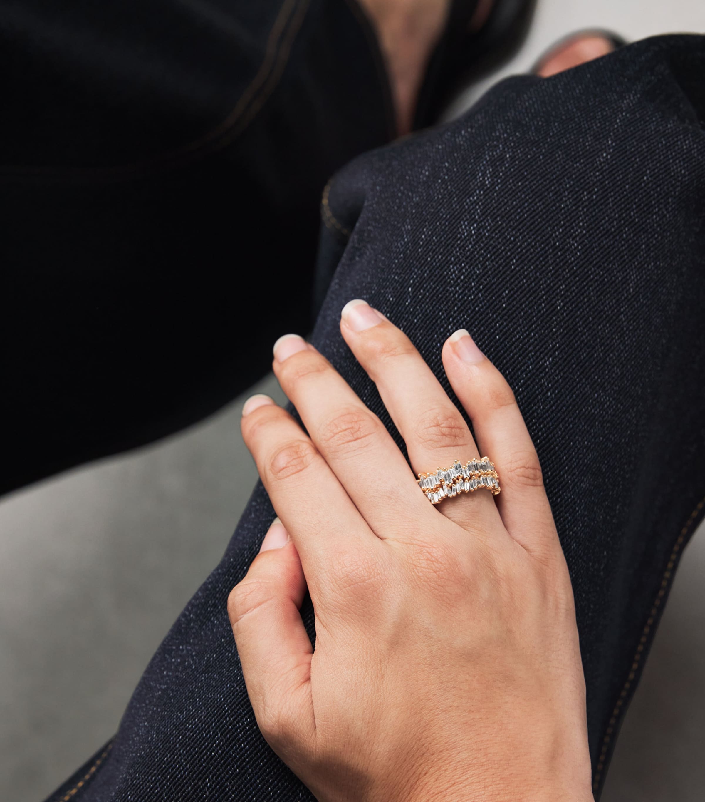 Rose Gold and Diamond Shimmer Eternity Ring 18K RG/WD Image 2