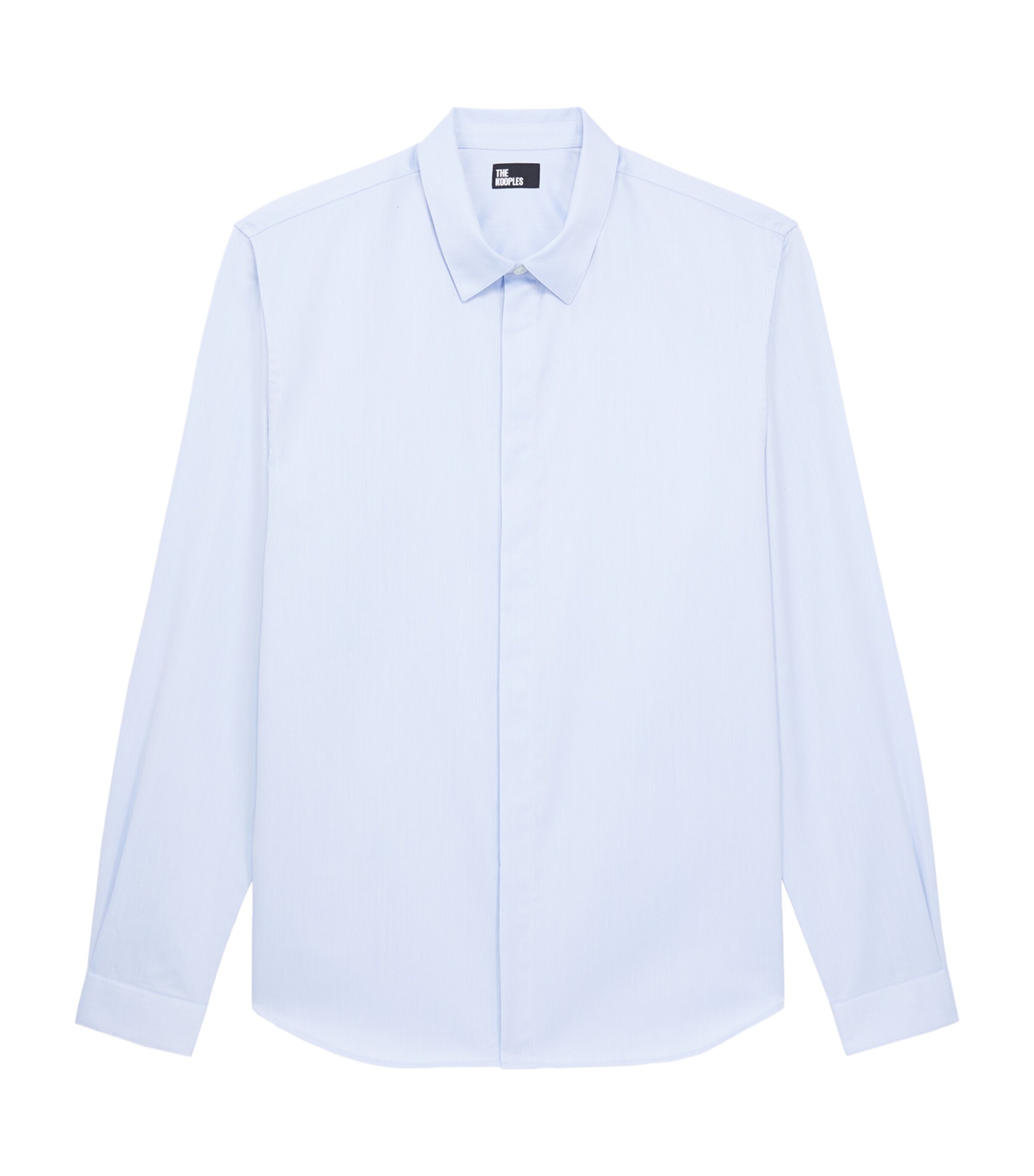The Kooples Mens Light Blue Classic-fit Spread-collar Cotton-poplin Shirt In Blue