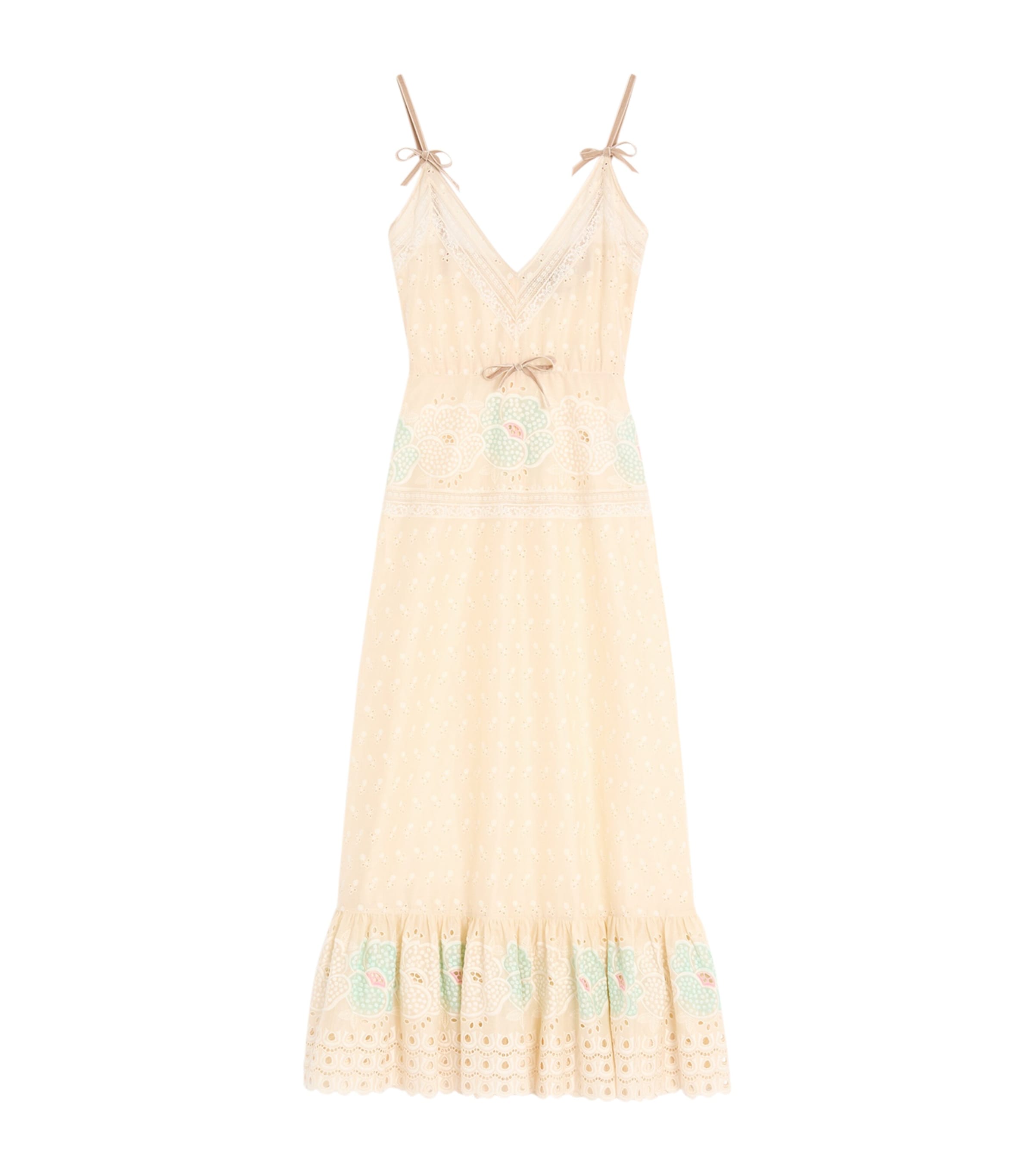 Valentino Womens Cotton Floral Midi Dress Image 1