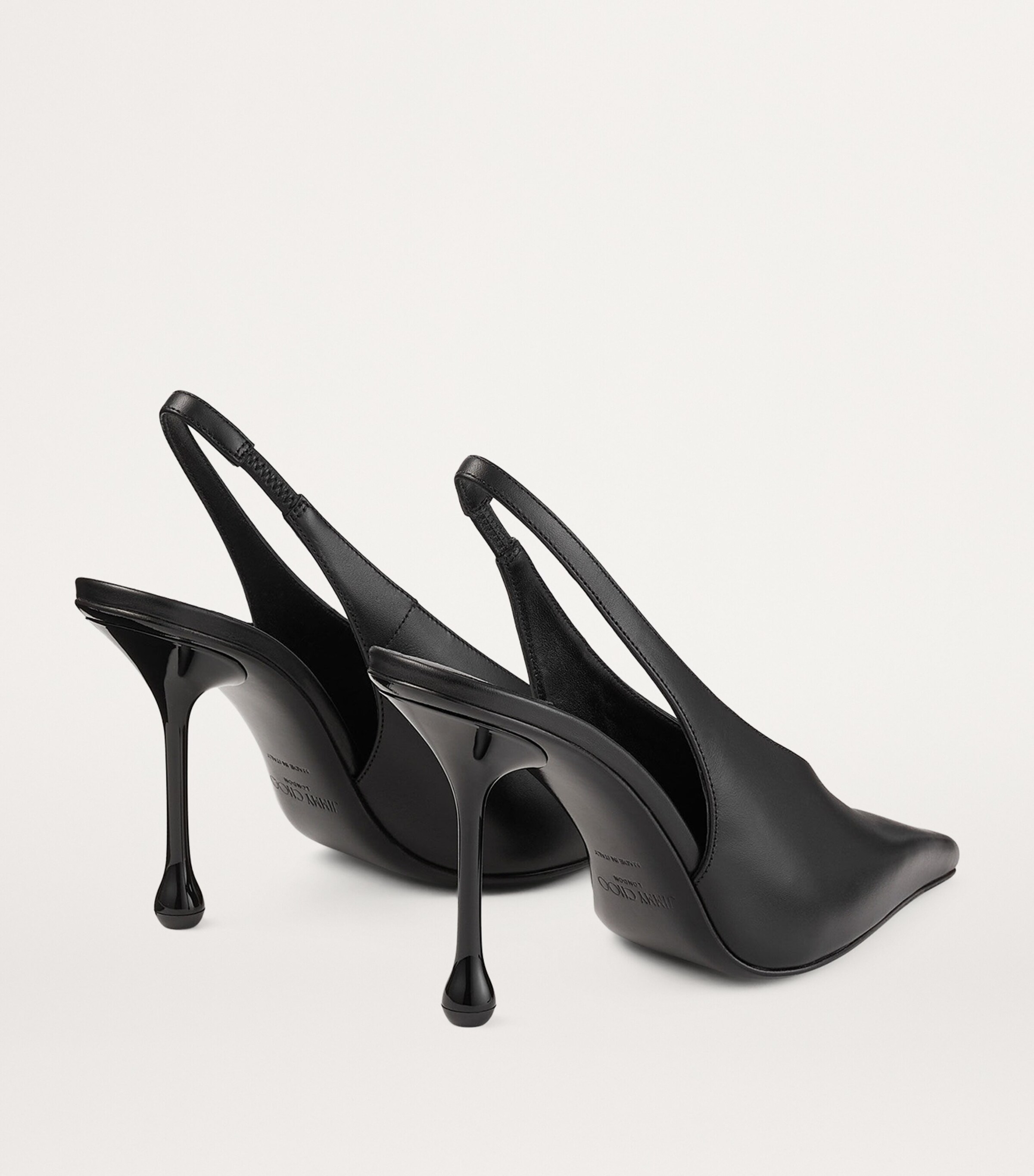 Jimmy Choo Isa 95 Leather Slingback Pumps Black Image 4