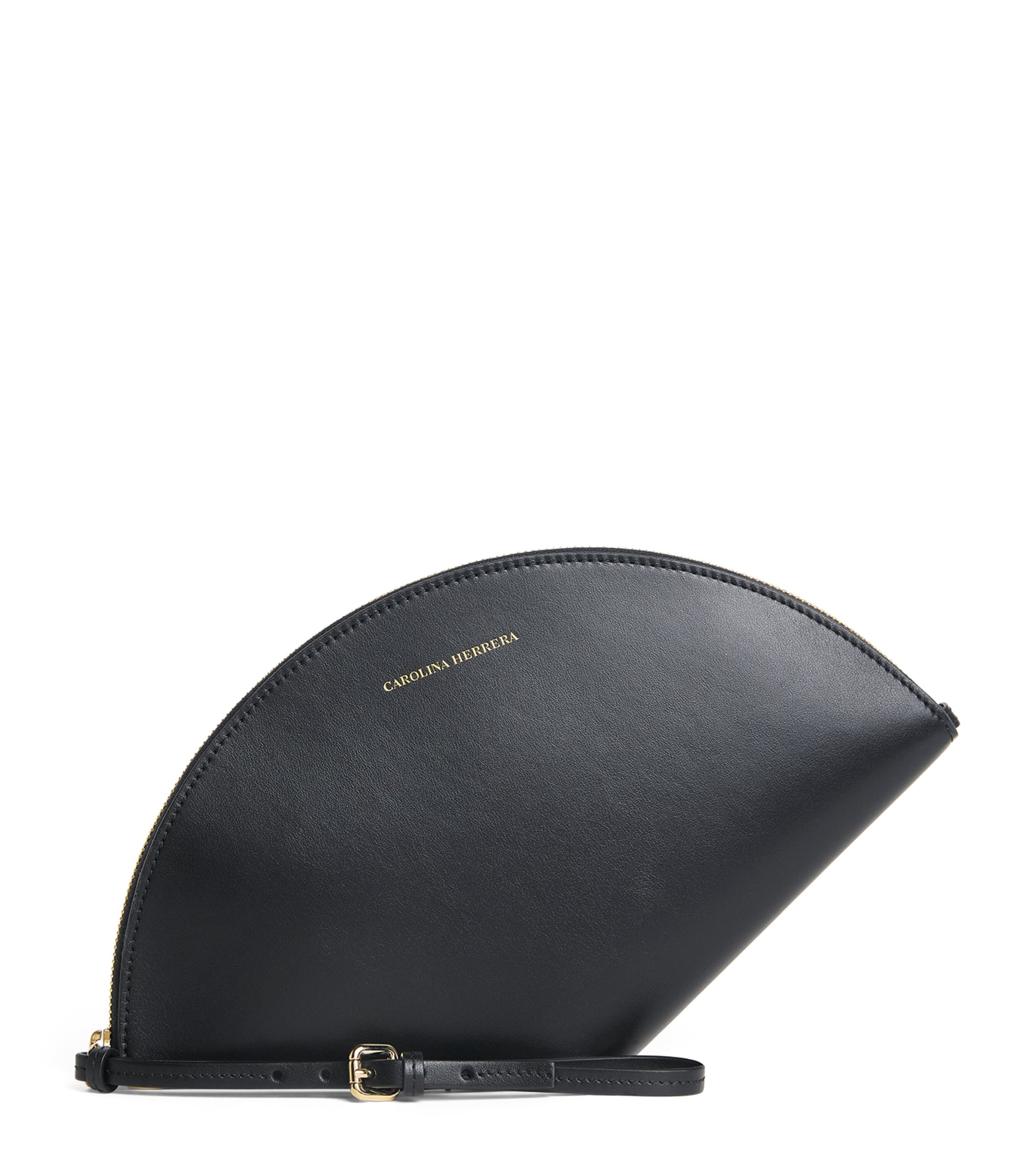 Carolina Herrera Leather Consuelo Clutch Bag Black Image 1