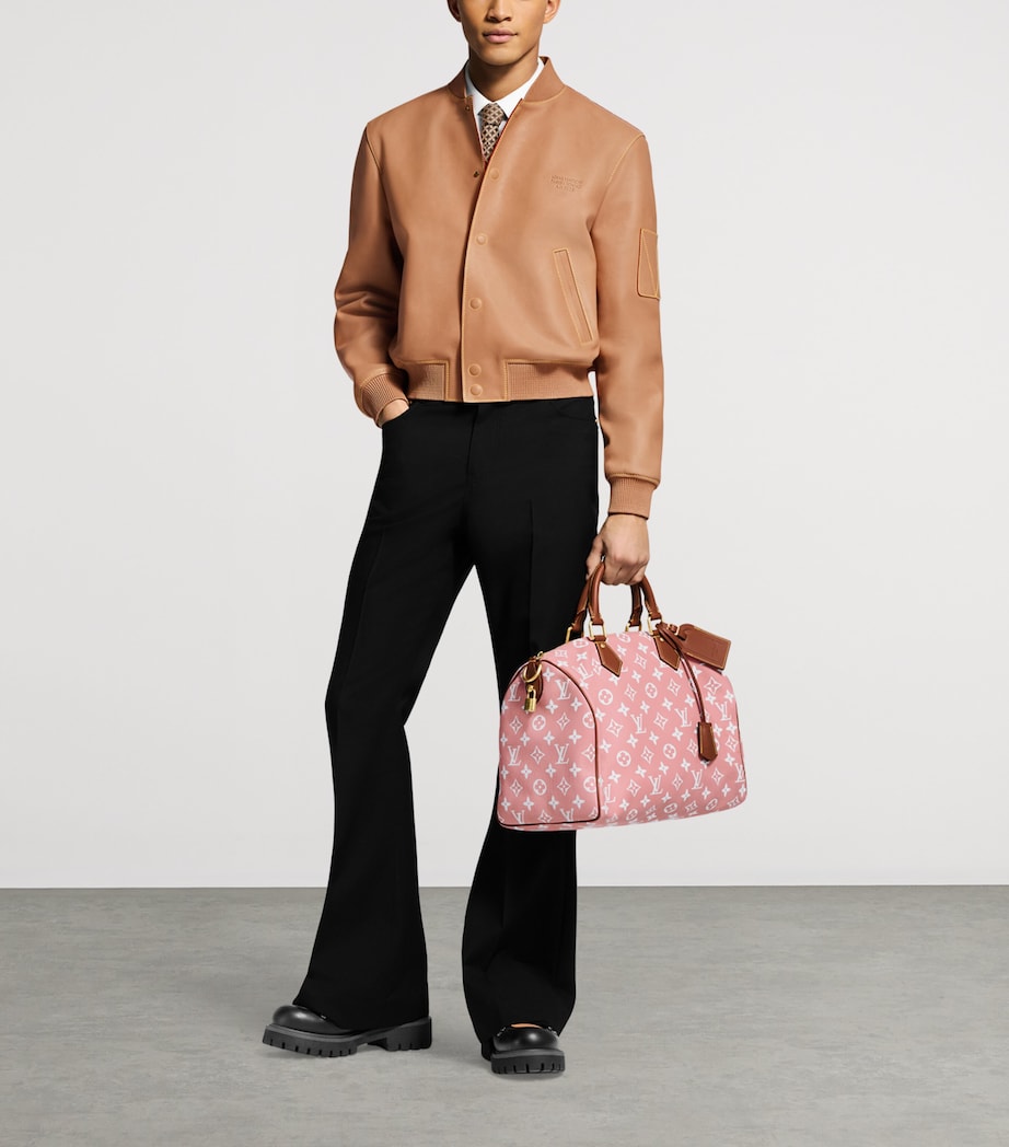 Leather Varsity Jacket NATURAL BEIGE Image 2