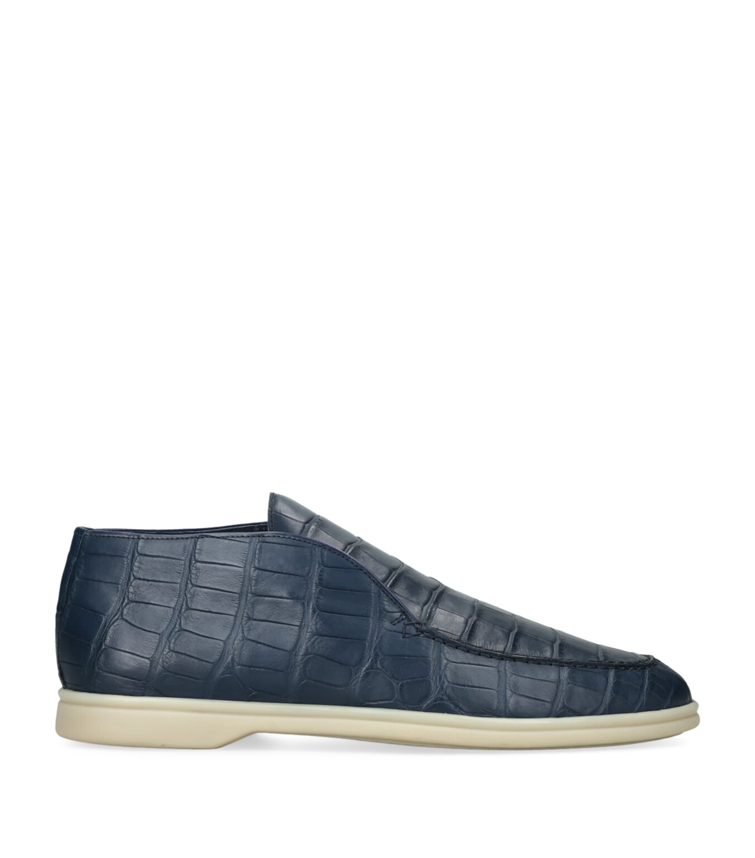 Brotini Alligator High-top Slippers In Blue