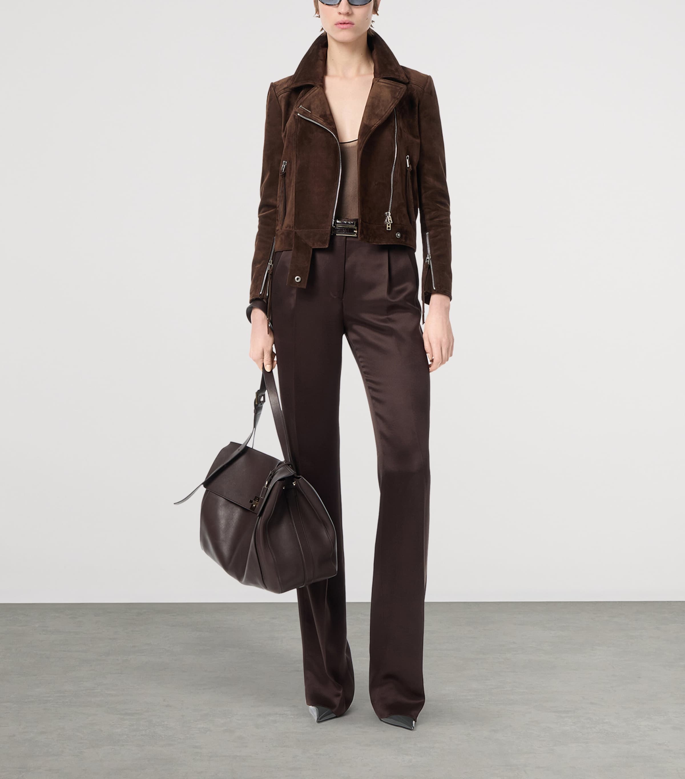 TOM FORD Womens Silk Tailored Trousers Ech Image 2