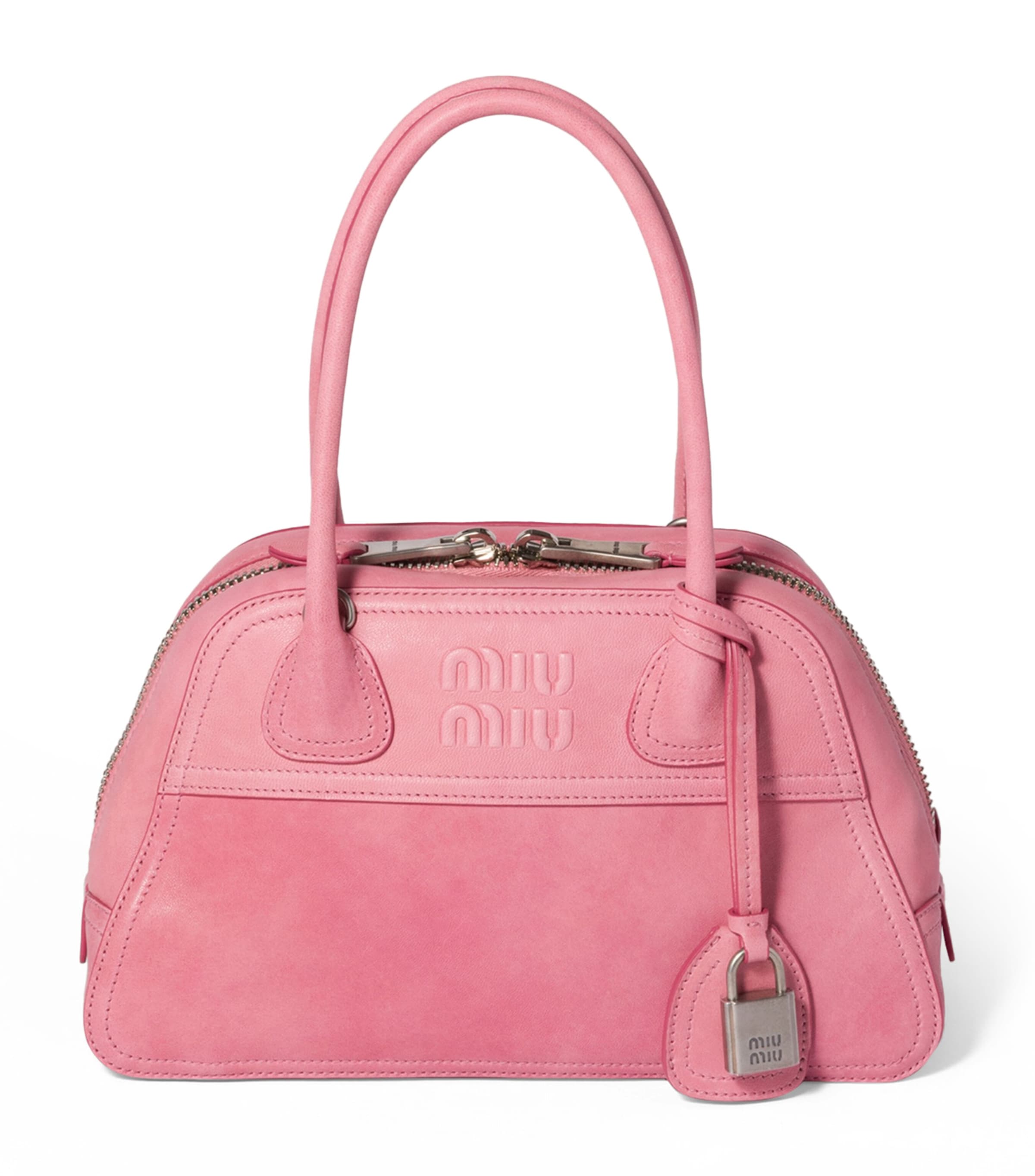 Miu Miu Nappa Leather Vivant Top-Handle Bag Pink Image 1