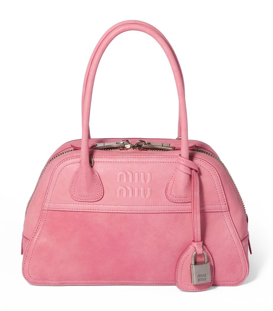 Miu Miu Nappa Leather Vivant Top-Handle Bag Pink Image 1