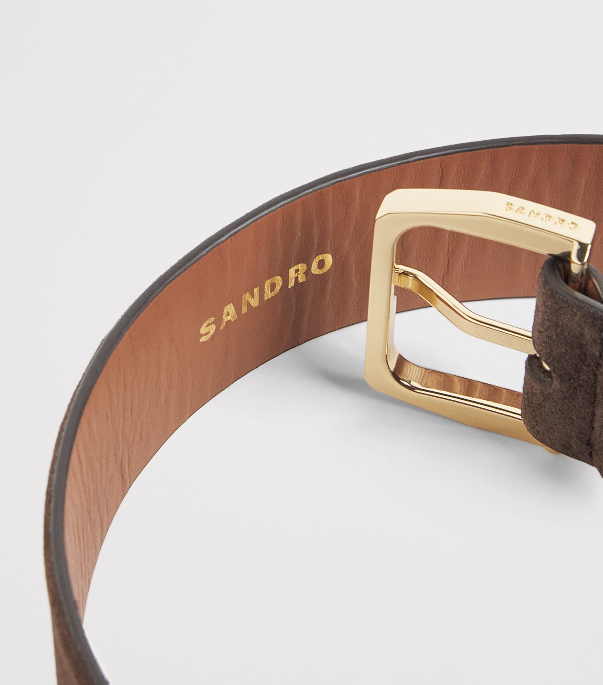 Sandro Paris Suede Belt Brown Image 5