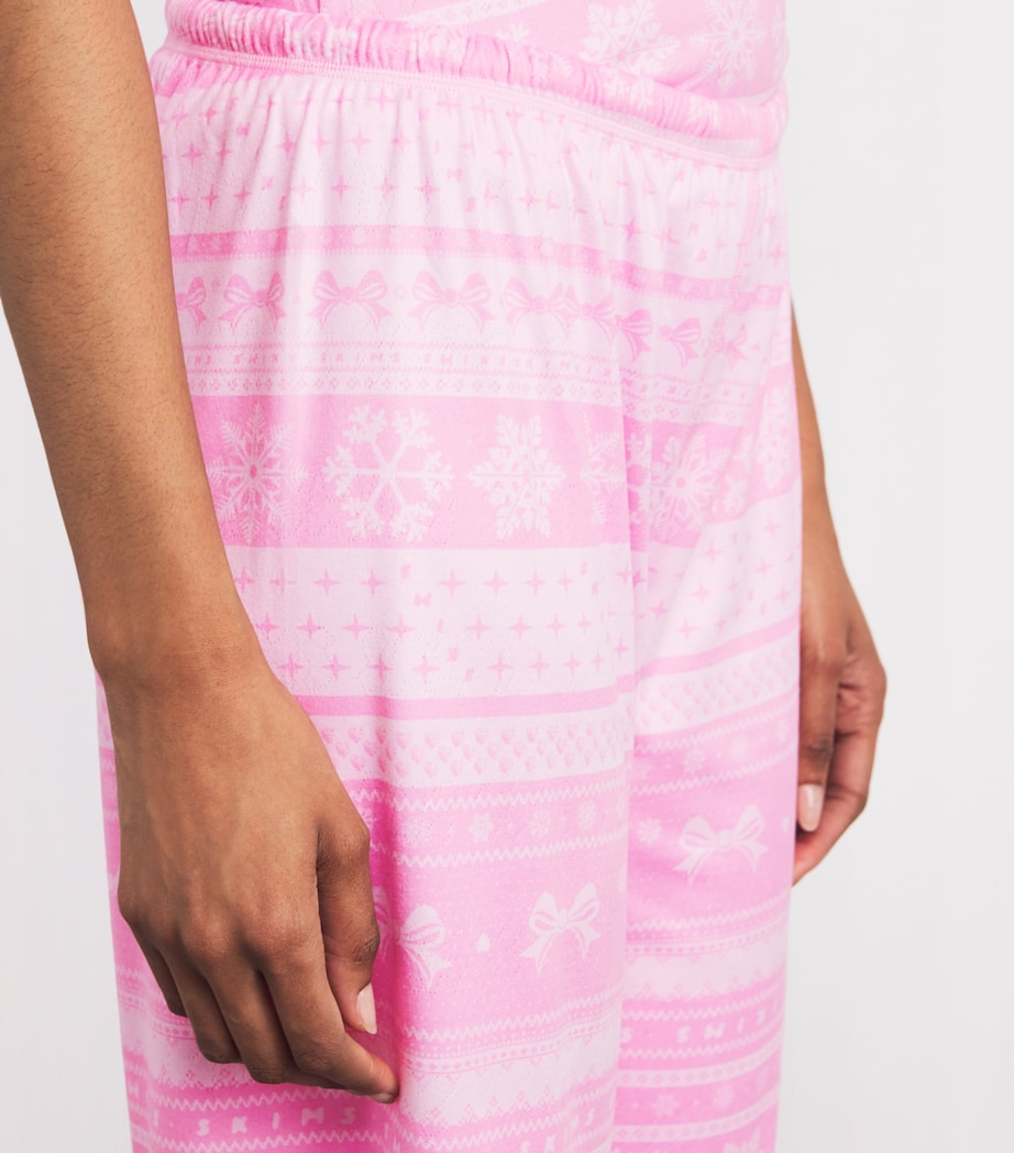 Pointelle Plush Pyjama Trousers BUBBLGM BOW FAIRISLE Image 6