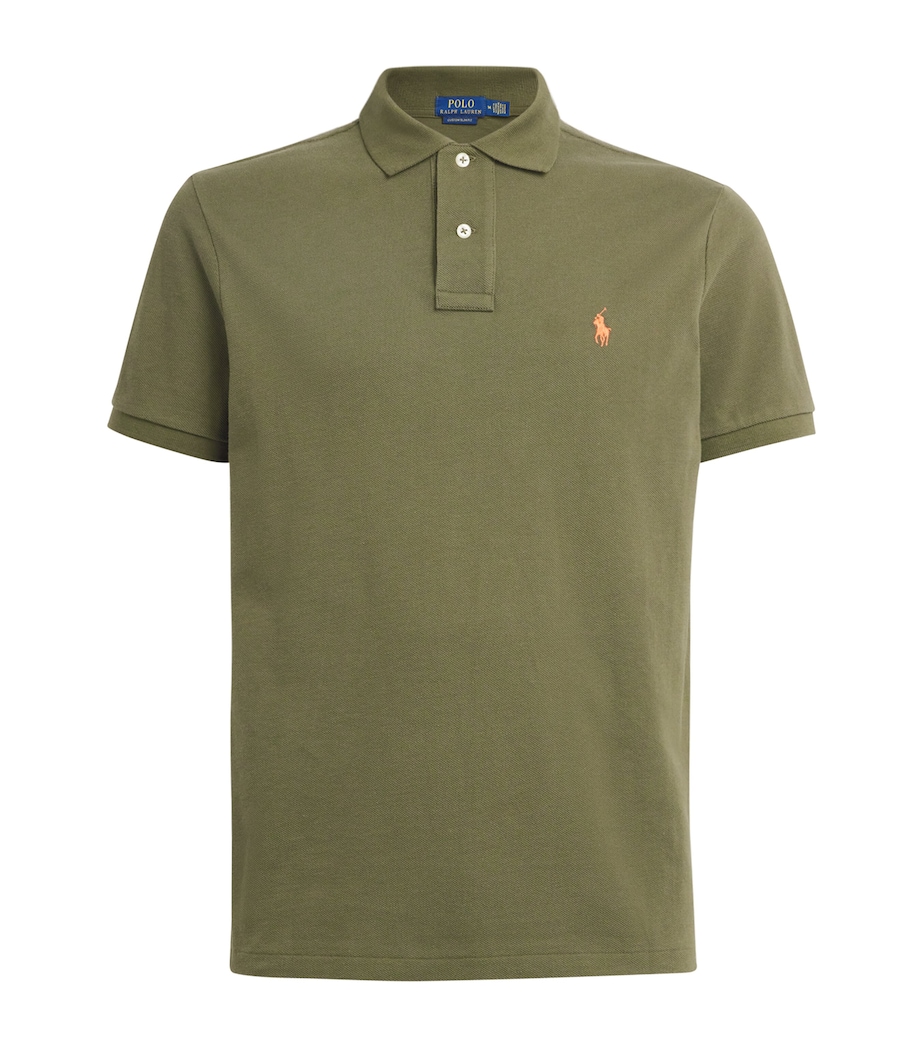 Polo Ralph Lauren Mens Cotton Mesh Polo Pony Polo Shirt Green Image 1