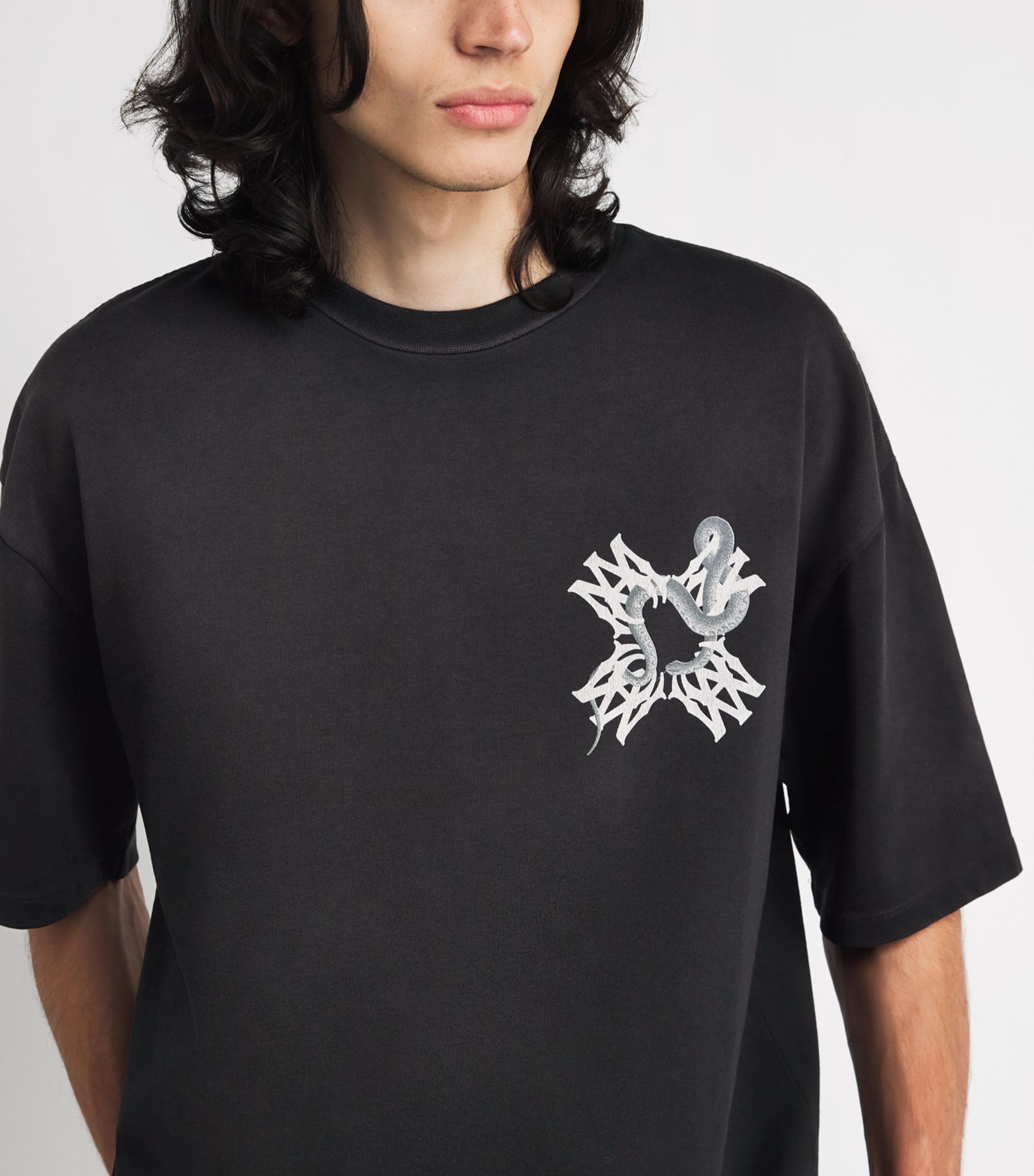 AMIRI Mens Cotton Quad Snake T-Shirt Black Image 3