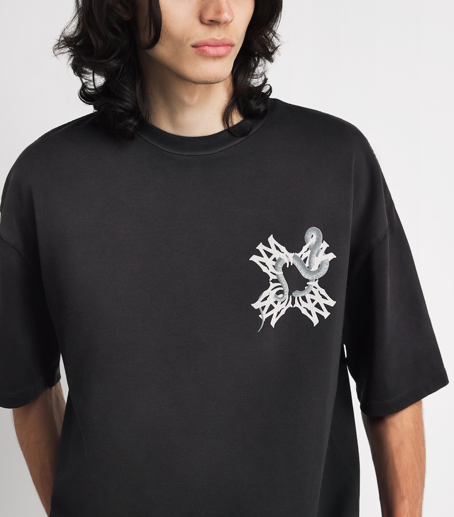 AMIRI Mens Cotton Quad Snake T-Shirt Black Image 3