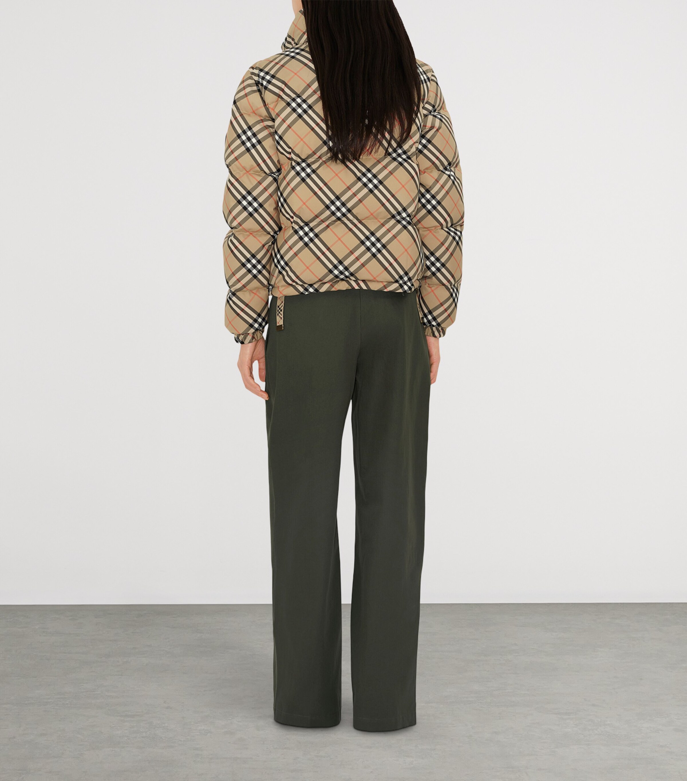 Burberry Womens Check Ambleside Puffer Jacket Sand Ip Check Image 4