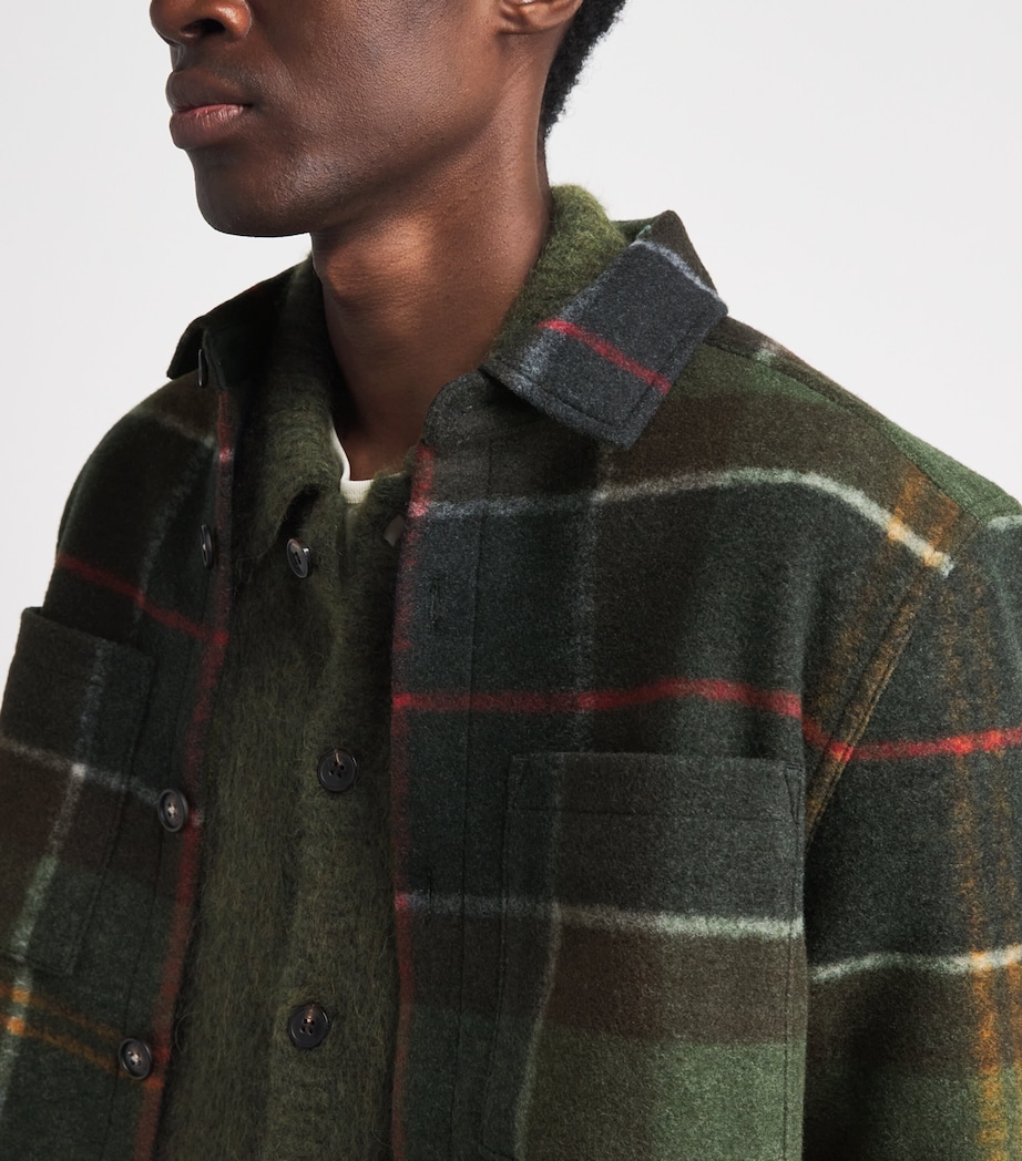 Barbour Mens Brushed Woodlane Check Overshirt Classic Tartan Image 3