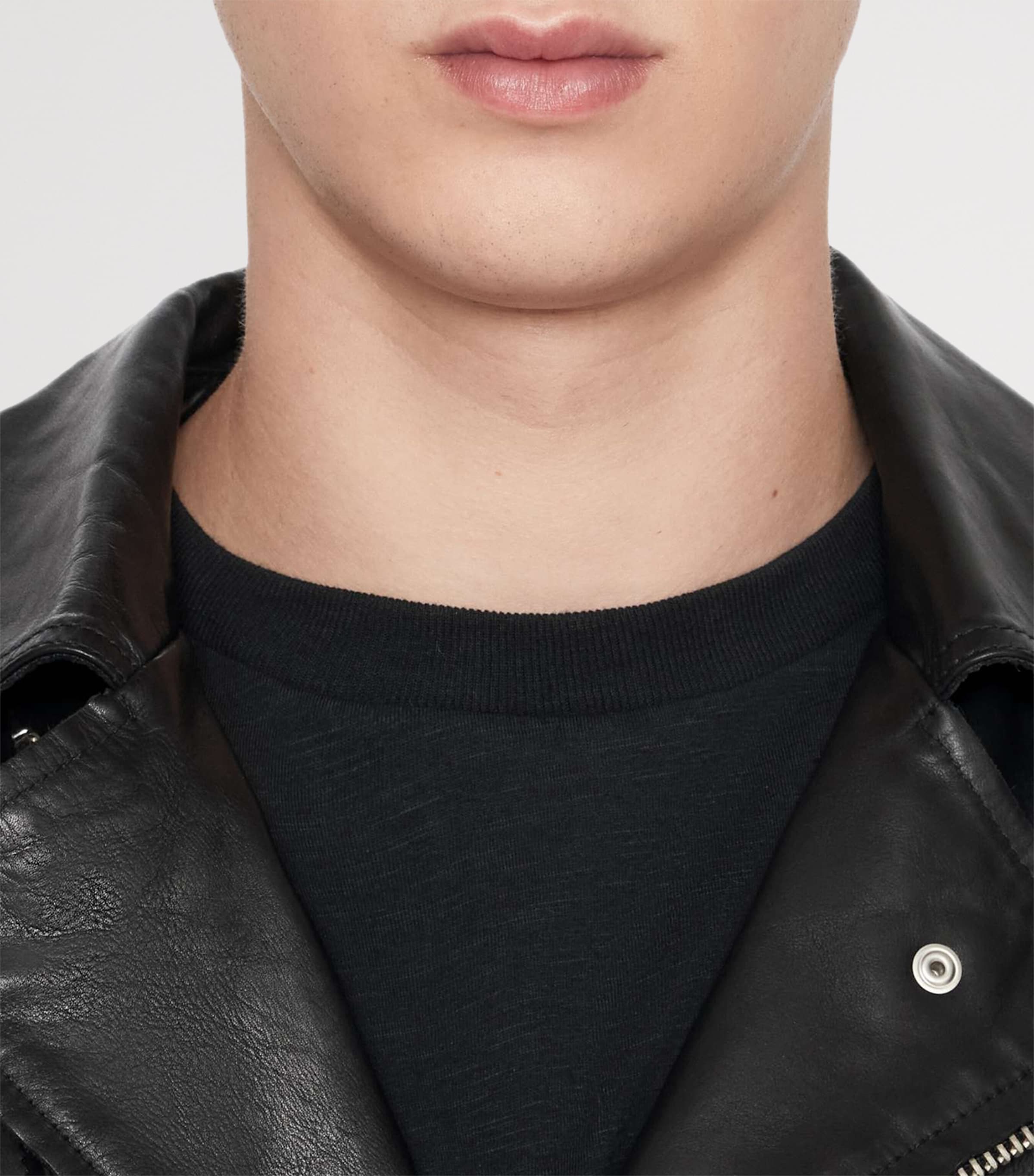 AllSaints Mens Neo Leather Biker Jacket Black Image 5